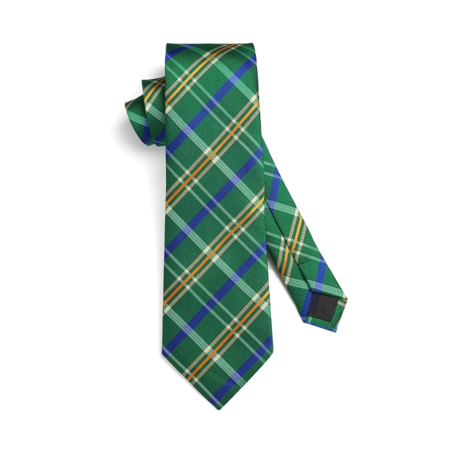Hisdern Green Plaid Tie Set For Groomsmen