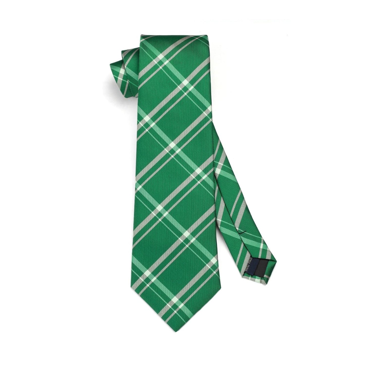 Hisdern Green Plaid Tie Set For Groomsmen