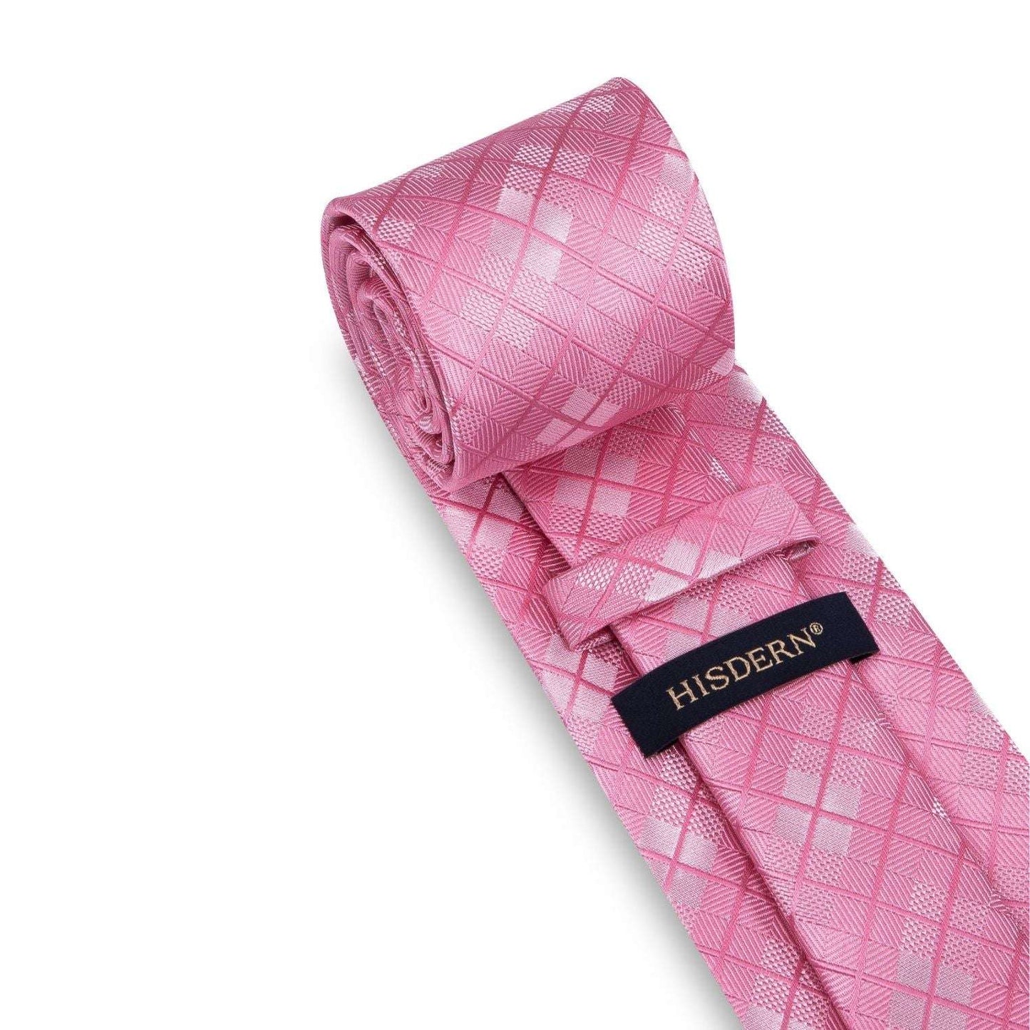 Hisdern Pink Plaid Wedding Accessories Set