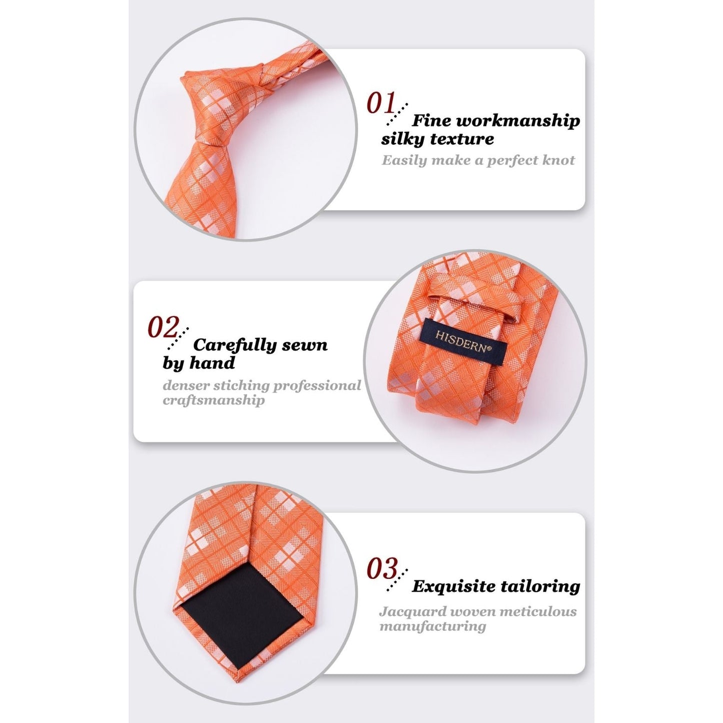Hisdern Orange Plaid Wedding Accessories Set
