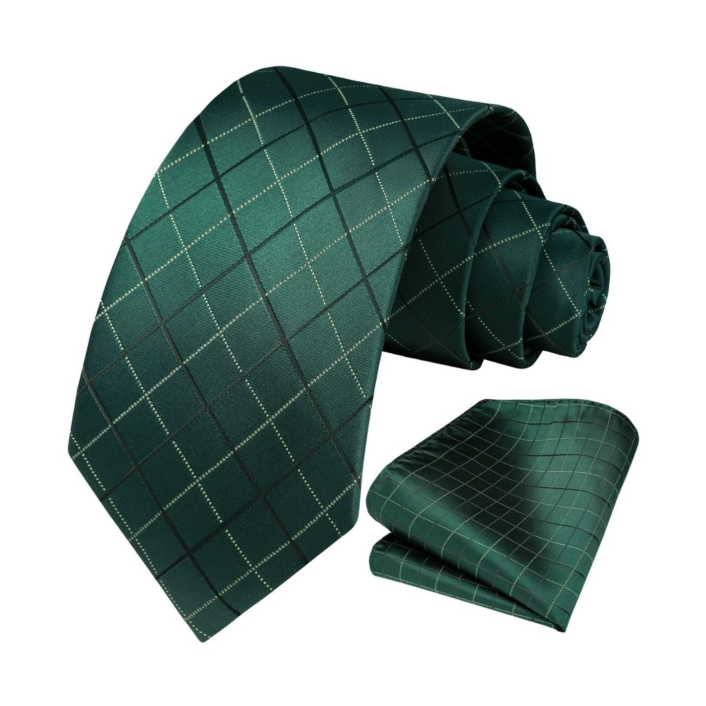 Hisdern Green Plaid Wedding Accessories Set