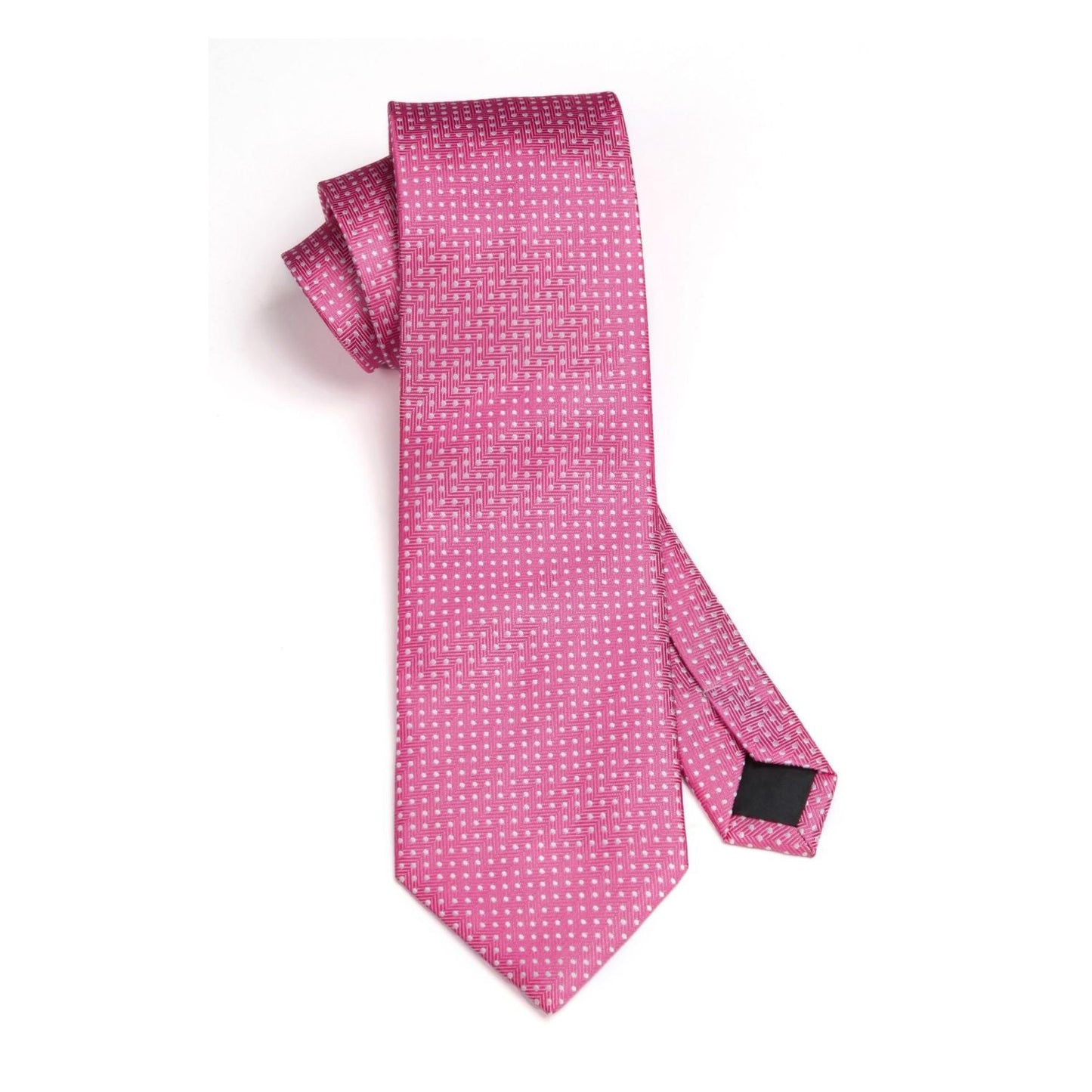 Hisdern Pink Polka Dot Tie Set For Groomsmen
