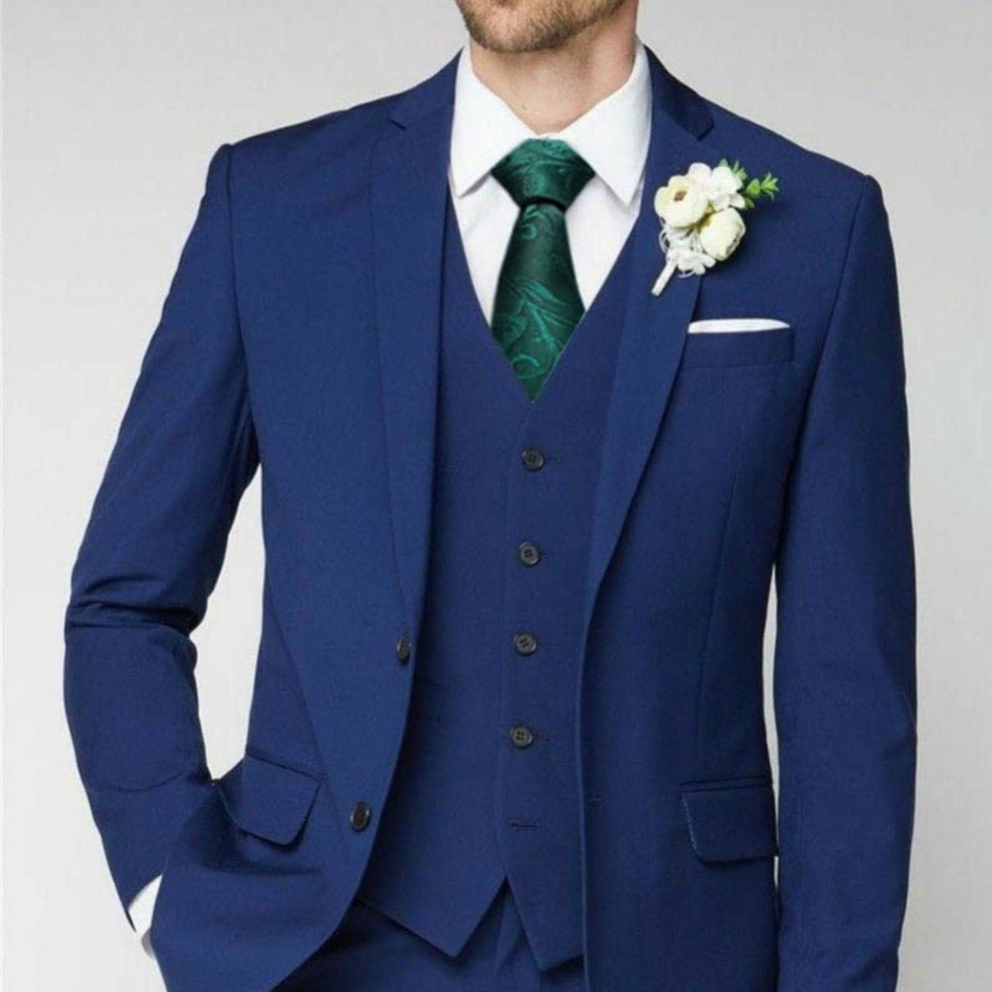 Hisdern Green Floral Wedding Accessories Set
