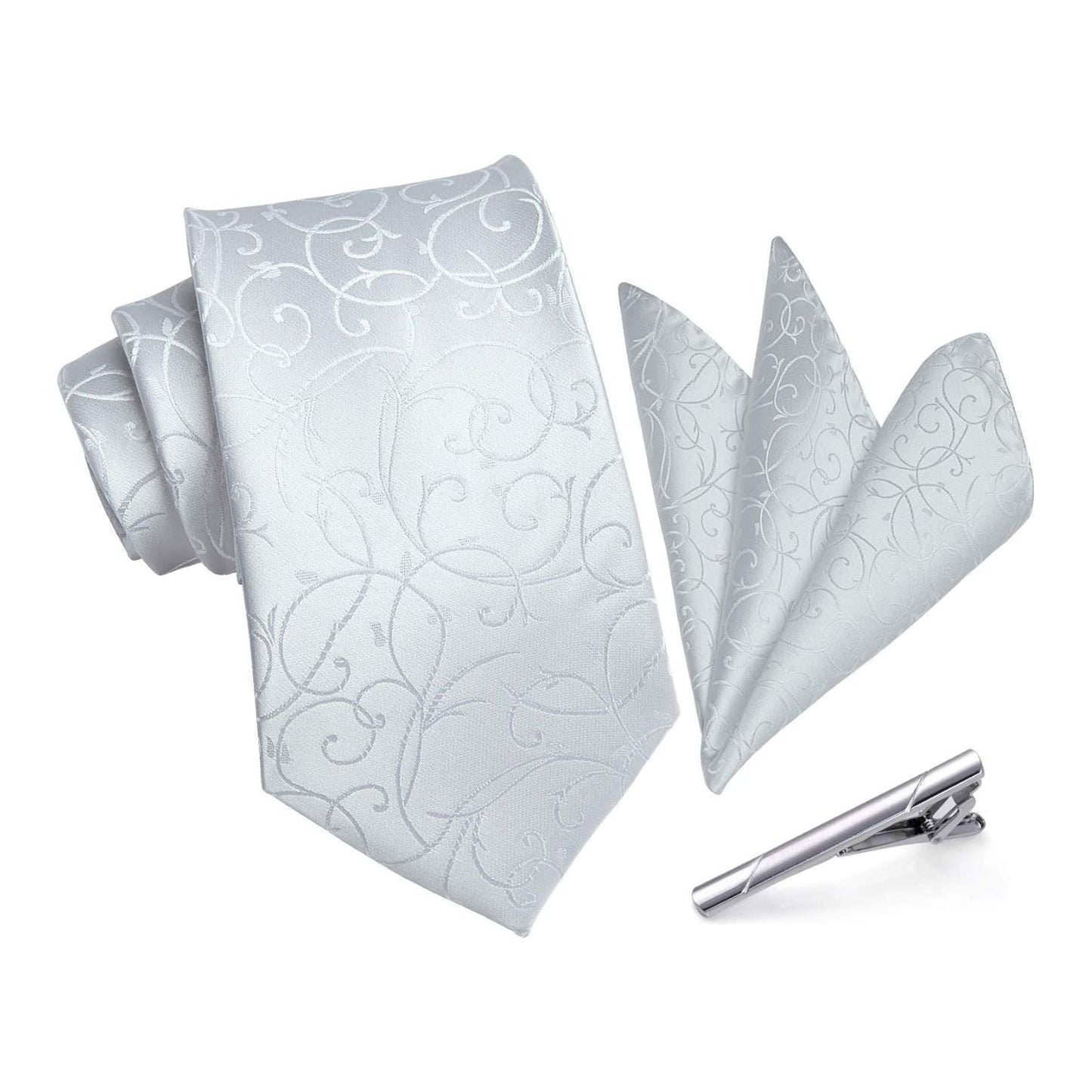 Hisdern White Floral Wedding Accessories Set With Clip