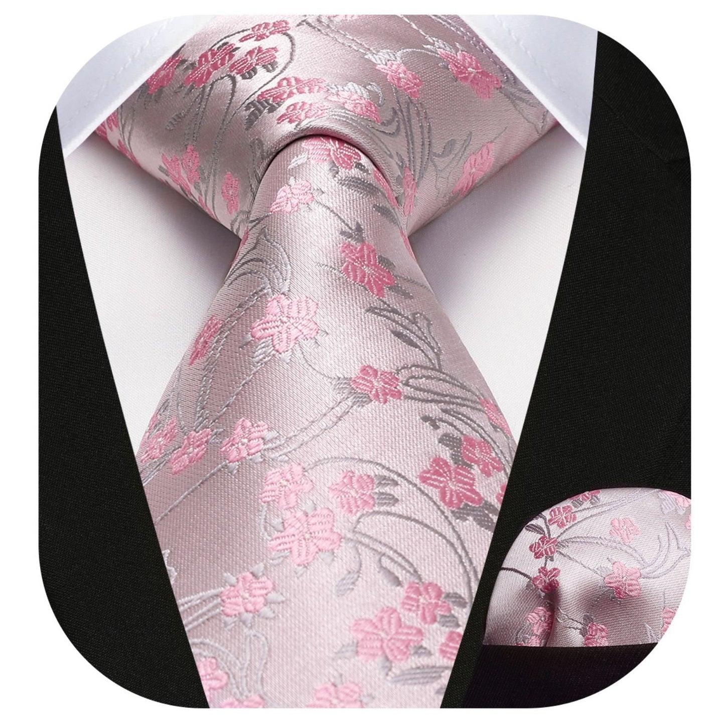 Hisdern Pink Floral Wedding Accessories Set