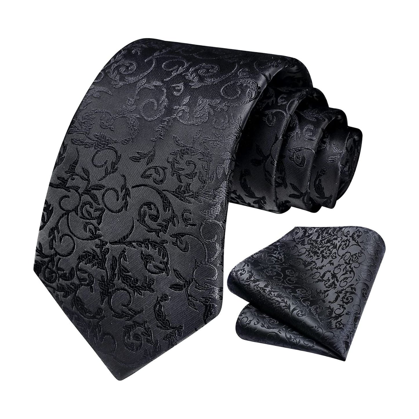 Hisdern Black Floral Wedding Accessories Set