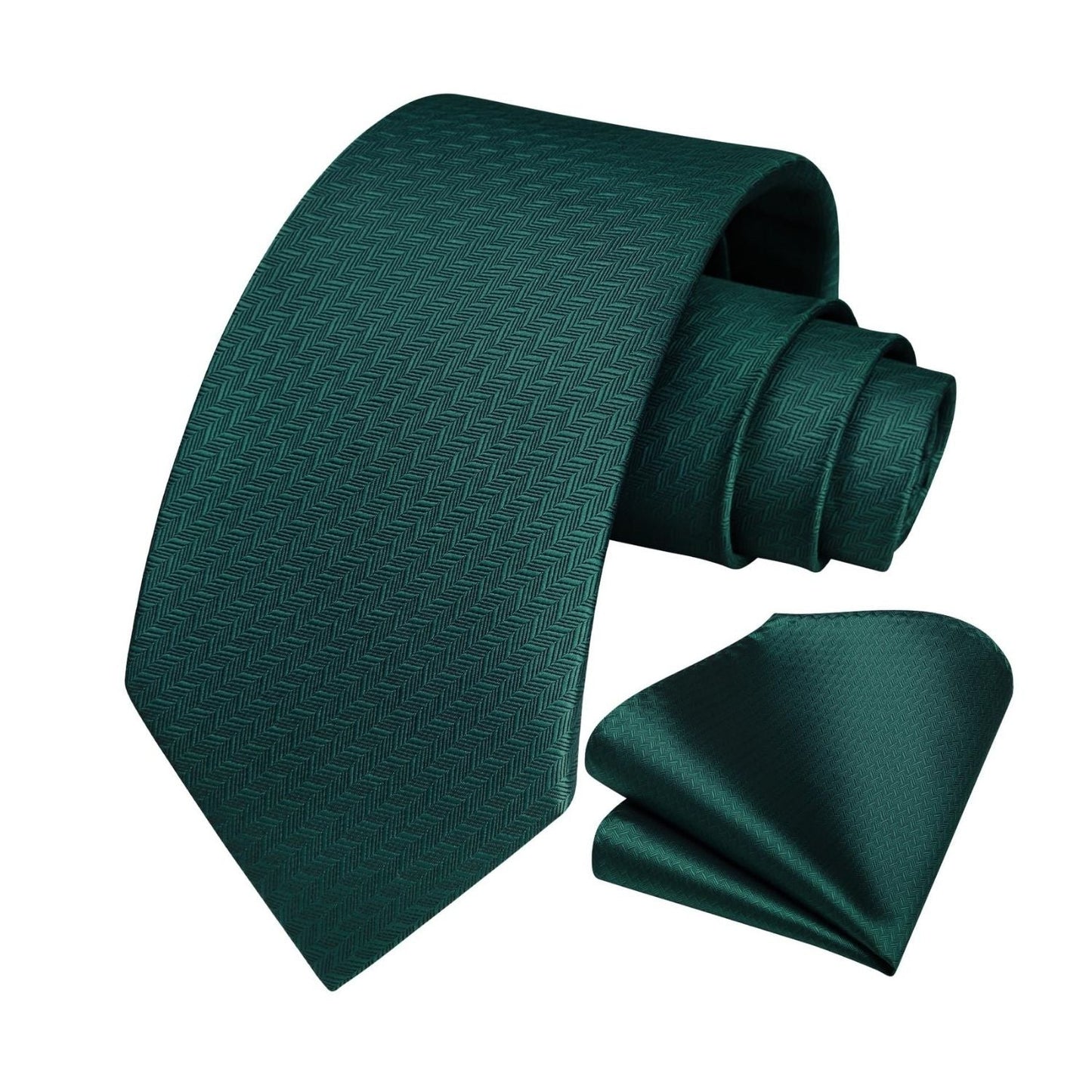 Hisdern Dark Green Houndstooth Wedding Tie Set