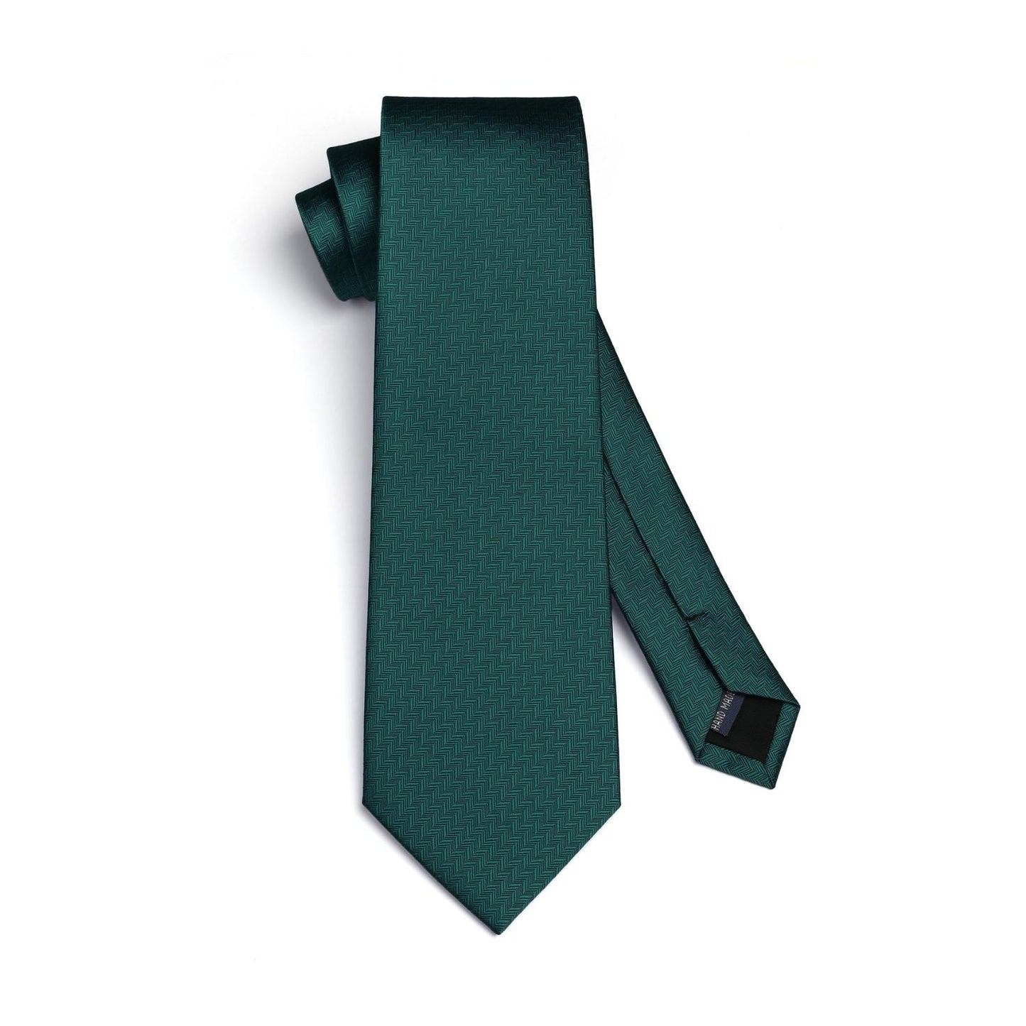 Hisdern Dark Green Houndstooth Wedding Tie Set