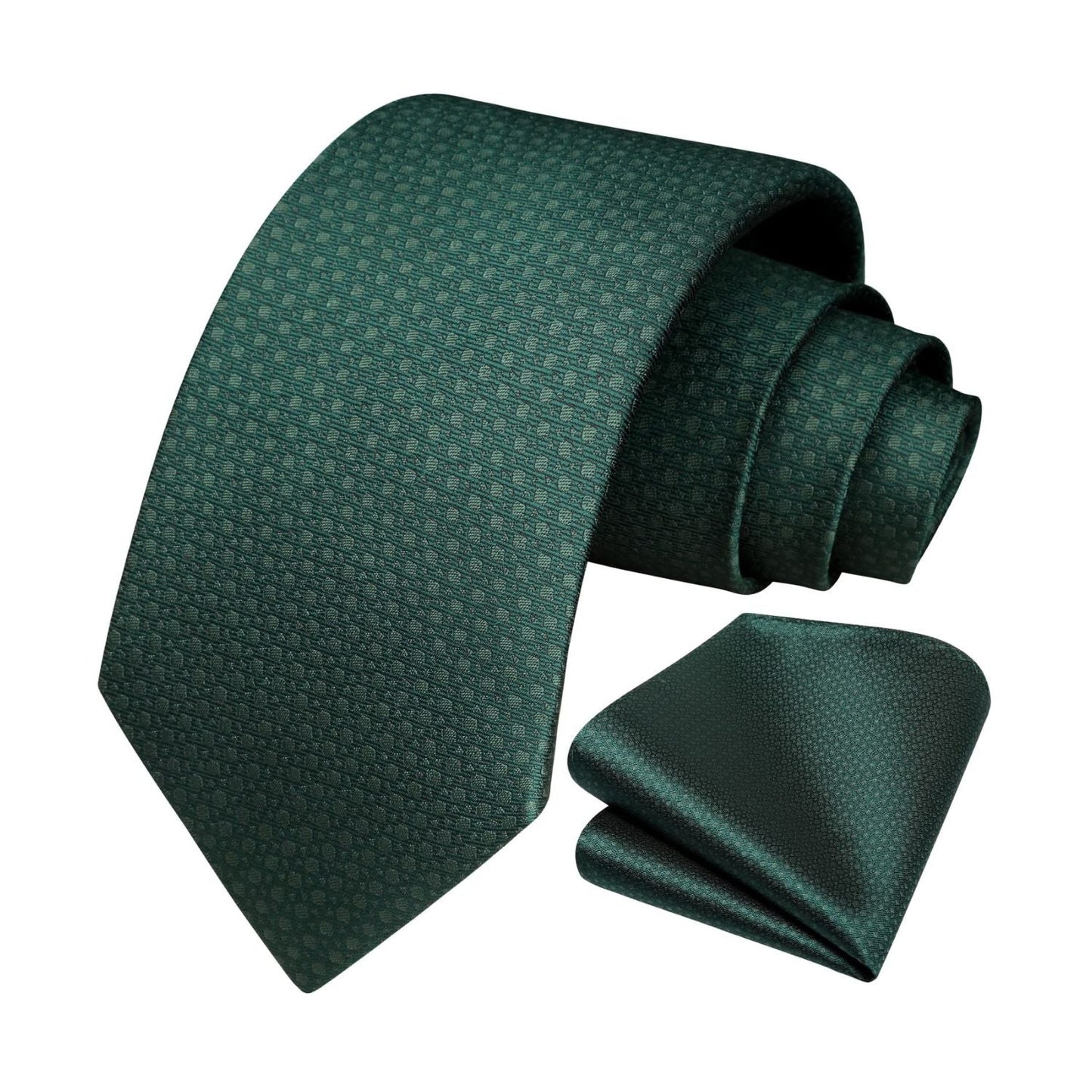 Hisdern Emerald Green Houndstooth Business Tie Set