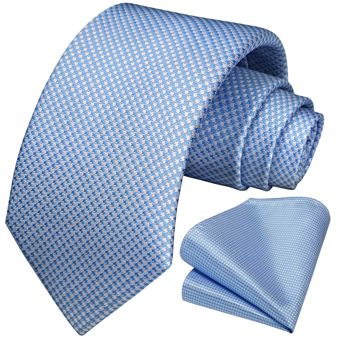 Hisdern Sage Green Houndstooth Wedding Tie Set