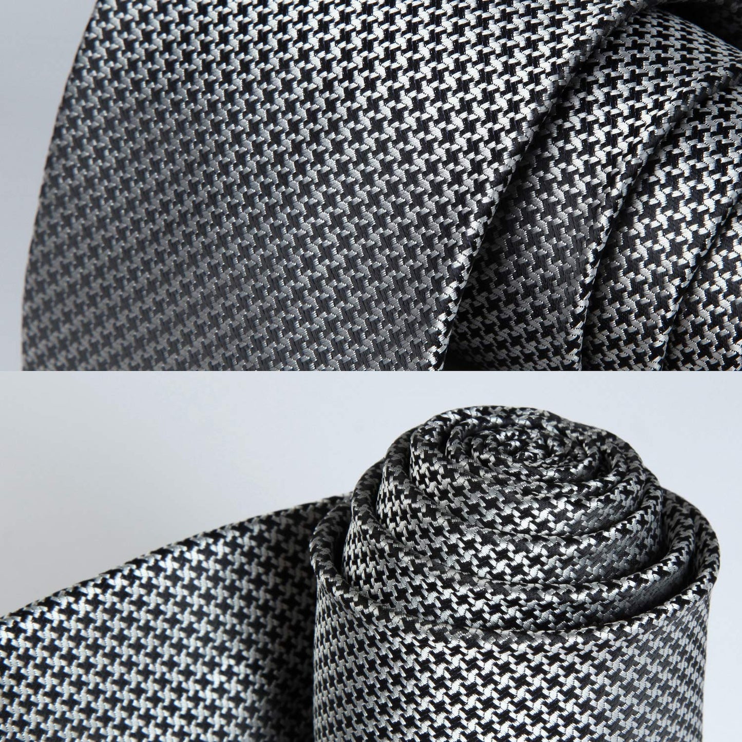 Hisdern Grey Houndstooth Business Tie Set