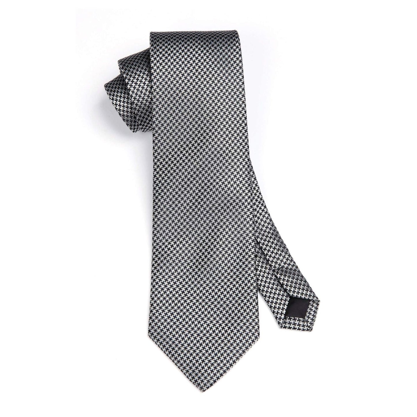 Hisdern Grey Houndstooth Business Tie Set