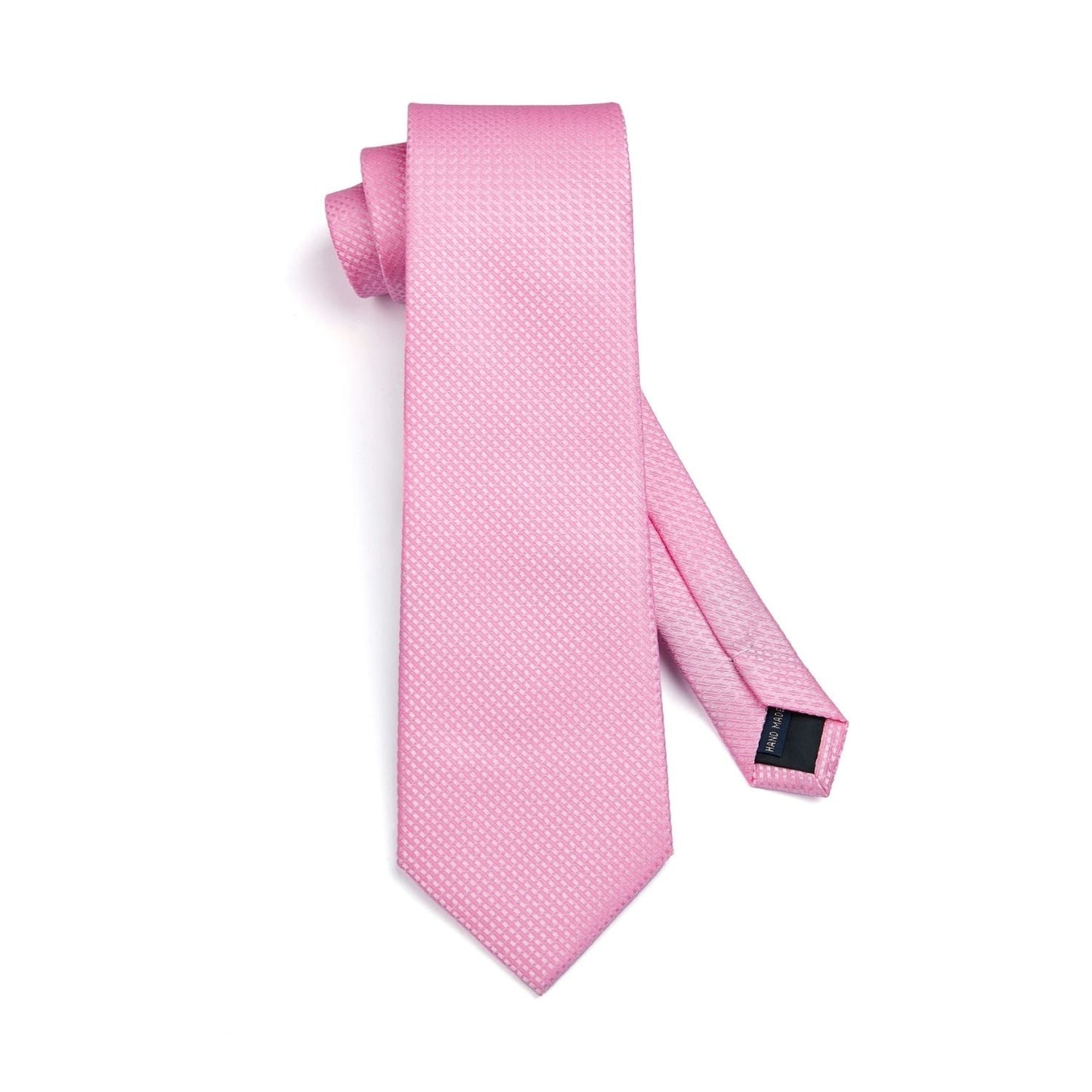 Hisdern Pink Plaid Pocket Square With Matching Tie