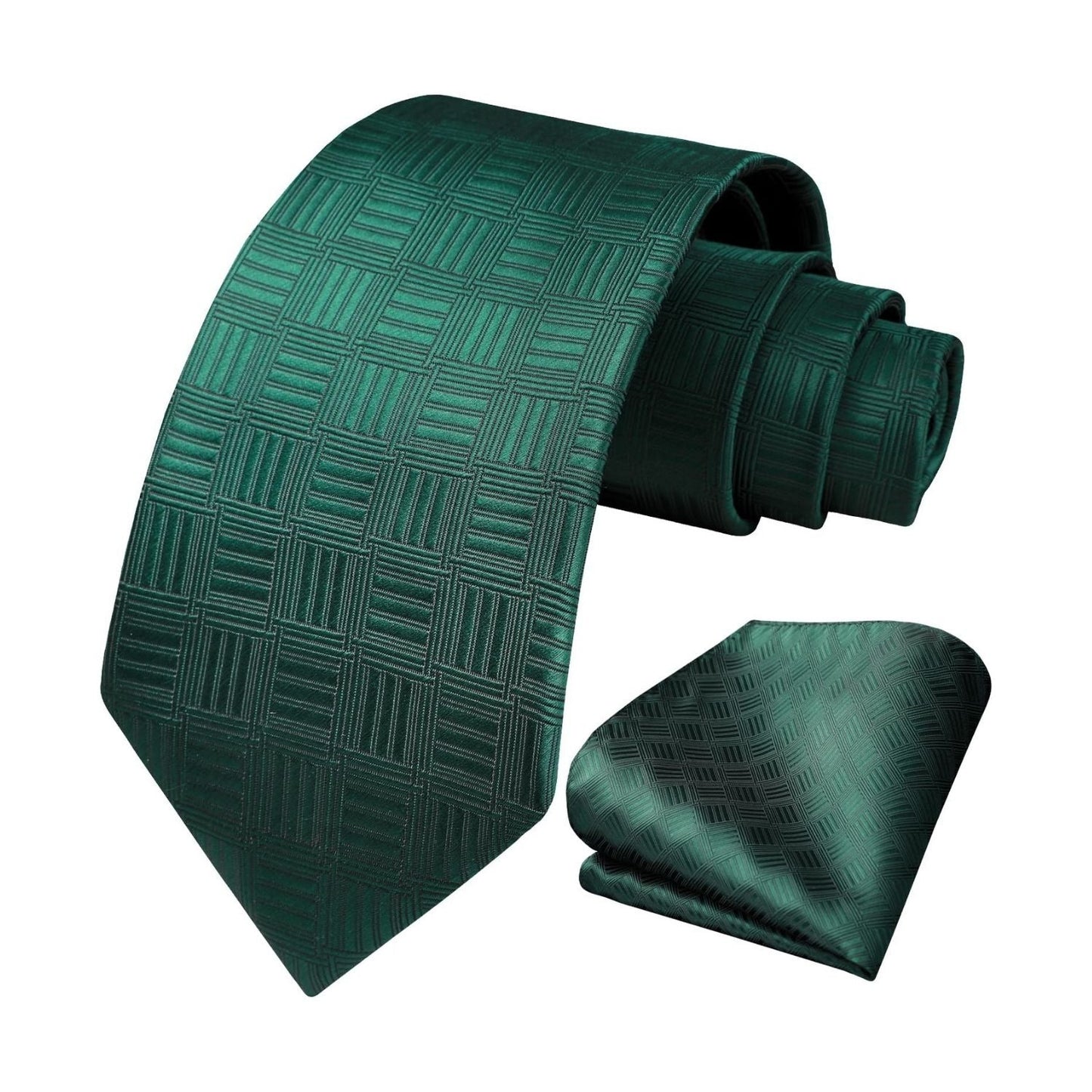 Hisdern Green Plaid Business Tie Set