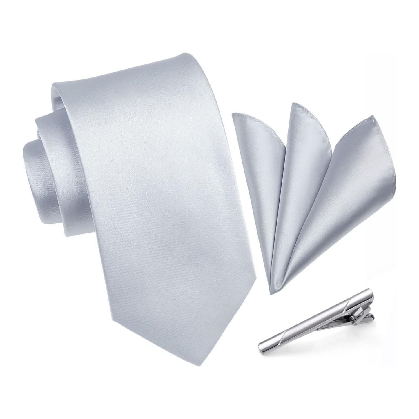 Hisdern Silver Solid Wedding Accessories Set With Clip