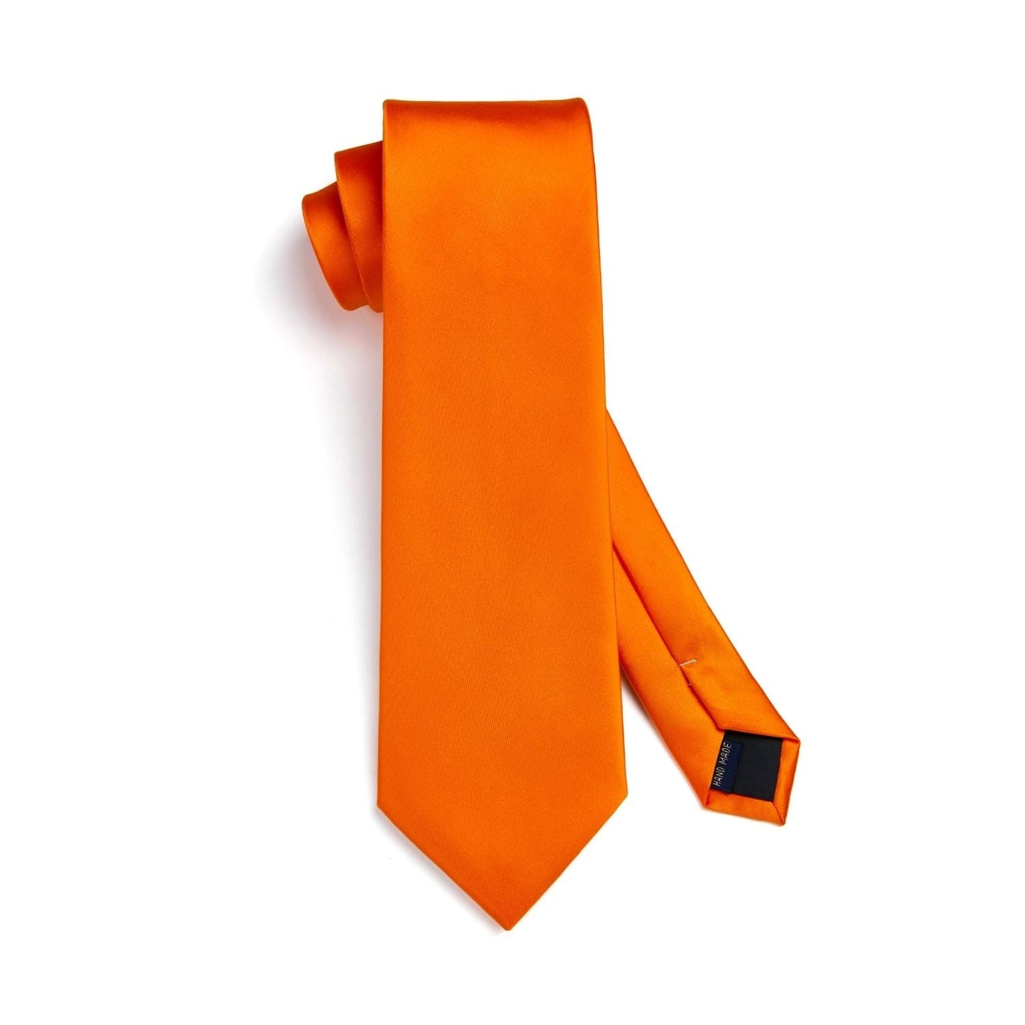 Hisdern Orange Solid Men’s Tie Set for Formal & Wedding