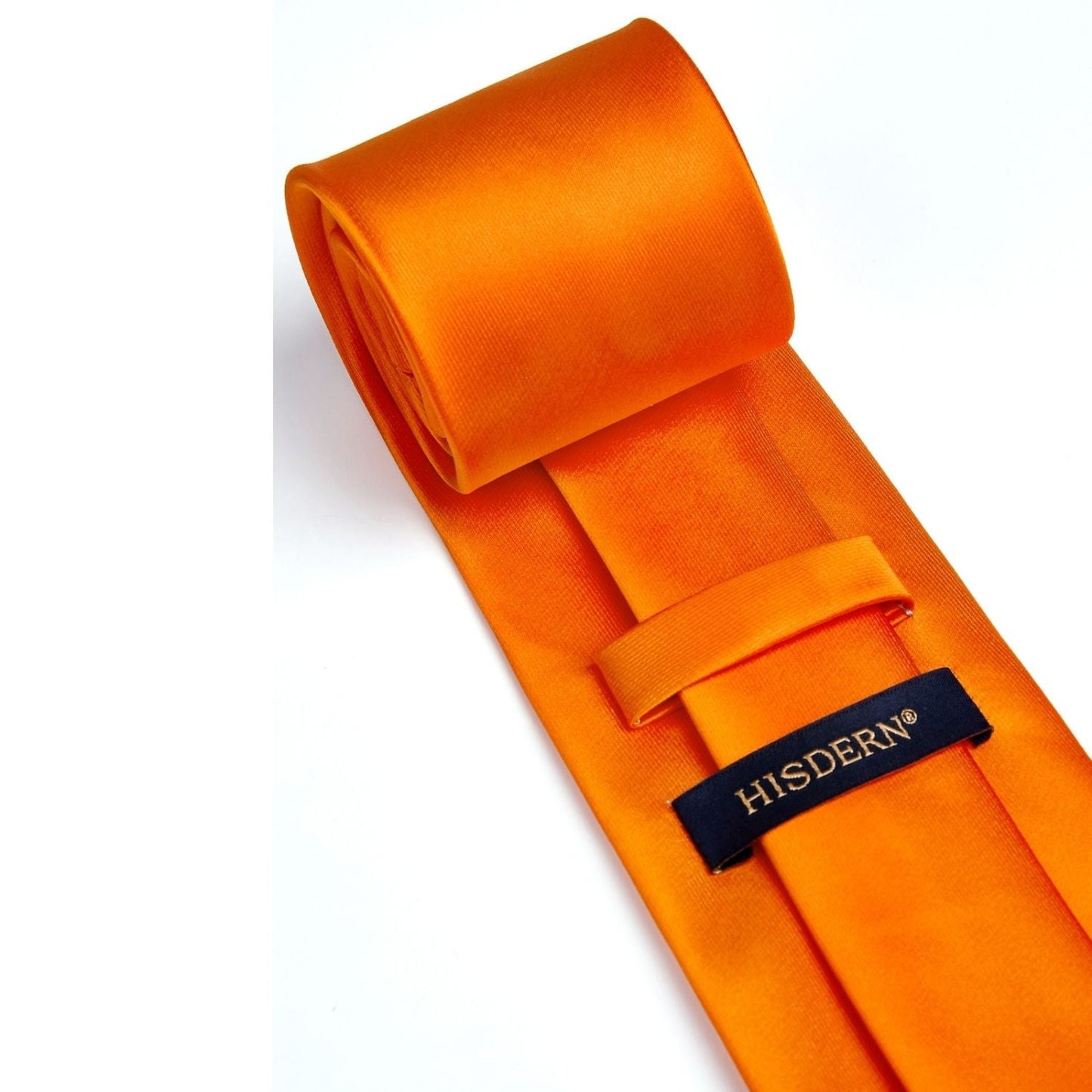 Hisdern Orange Solid Men’s Tie Set for Formal & Wedding