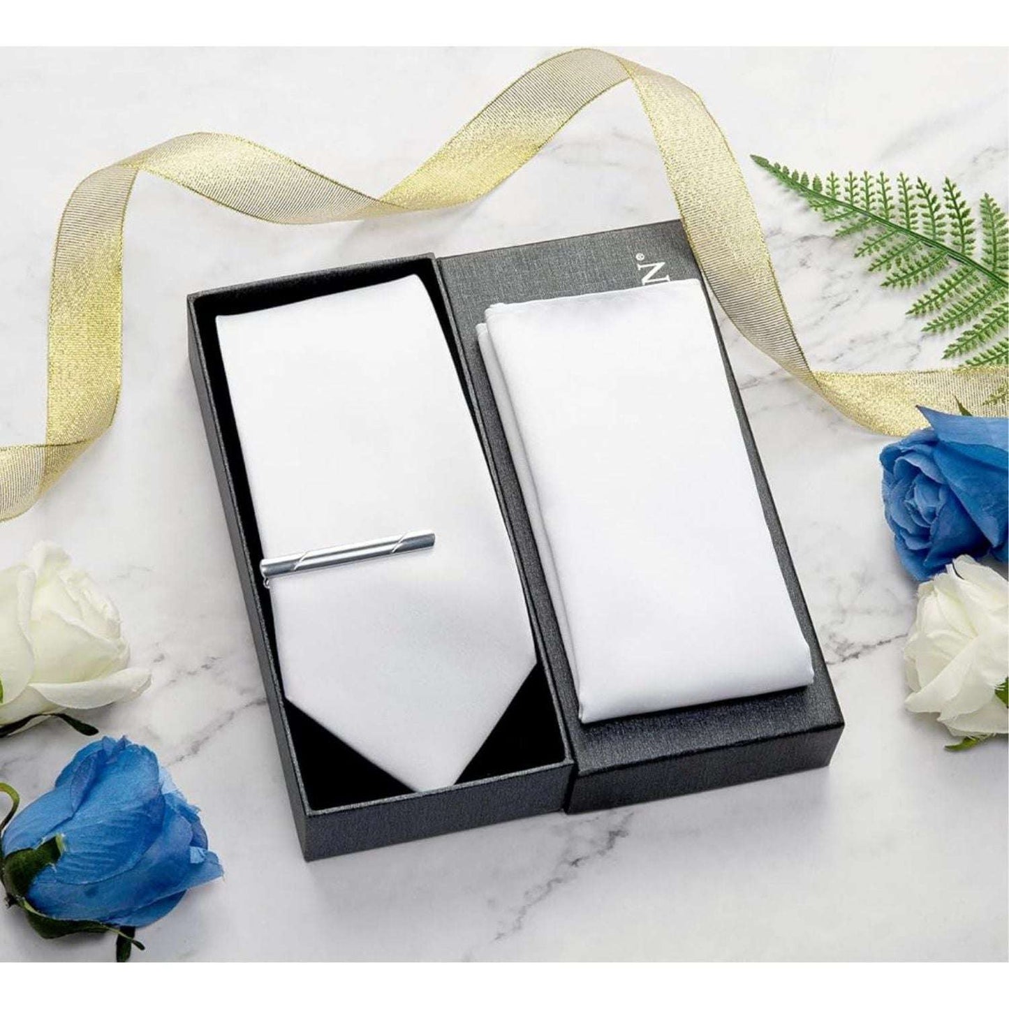 Hisdern White Solid Wedding Accessories Set With Clip