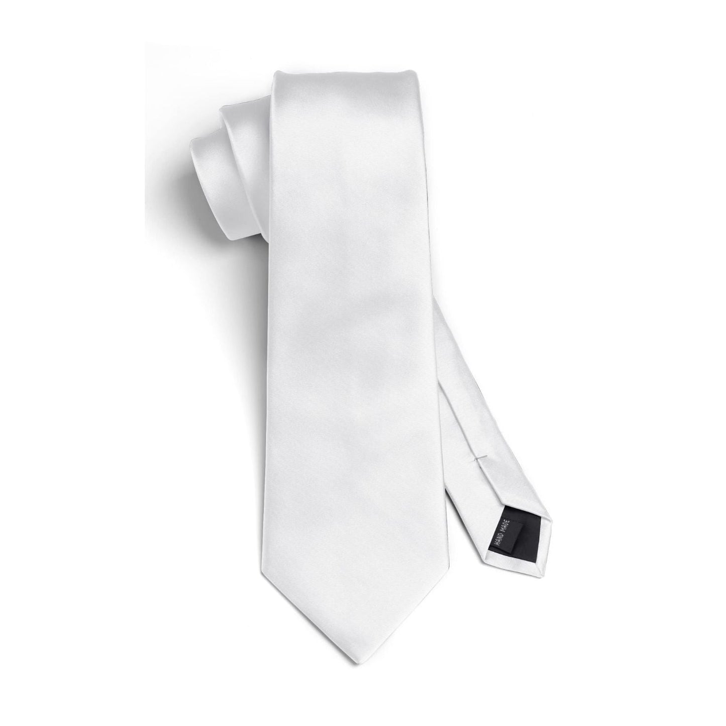 Hisdern White Solid Men’s Tie Set for Formal & Wedding