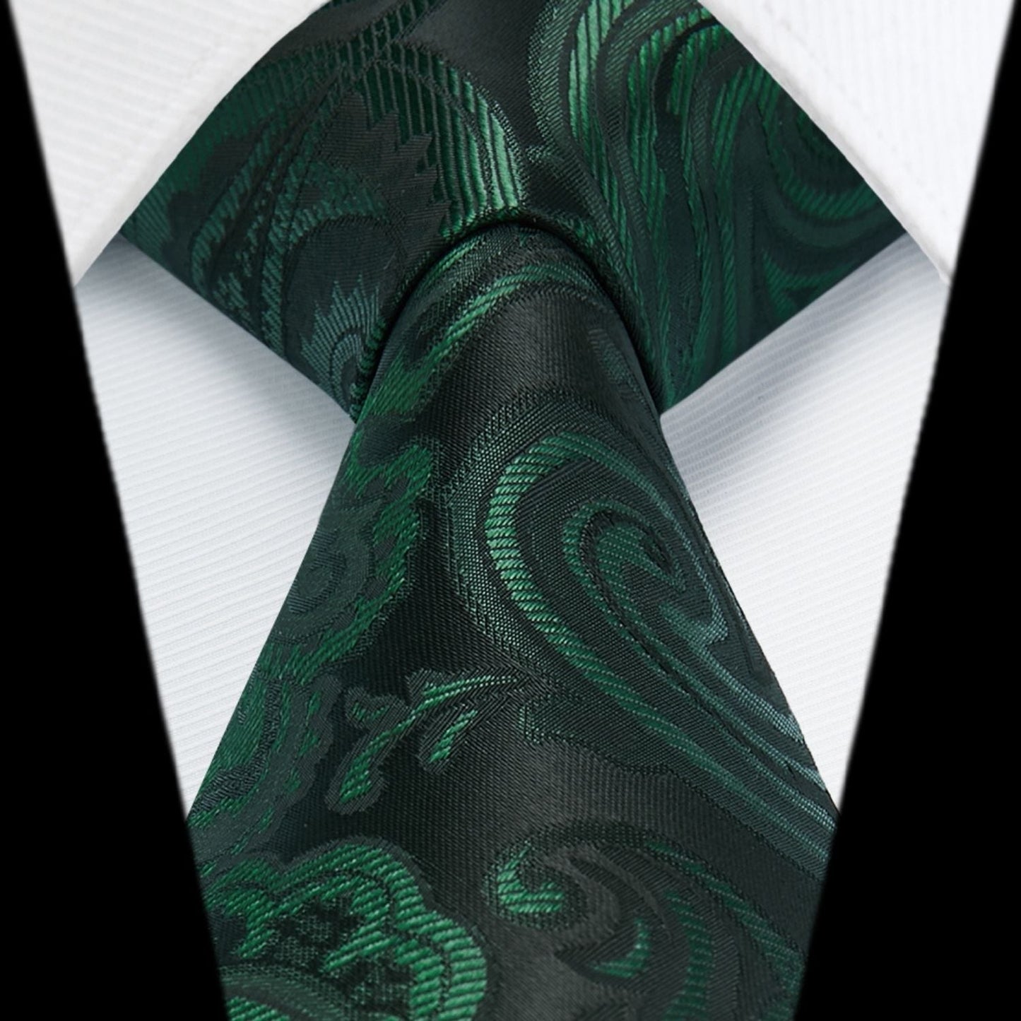 Hisdern Green Paisley Tie Set For Formal Wear