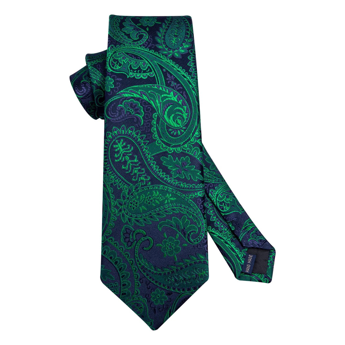 Hisdern Green Paisley Tie Set For Formal Wear