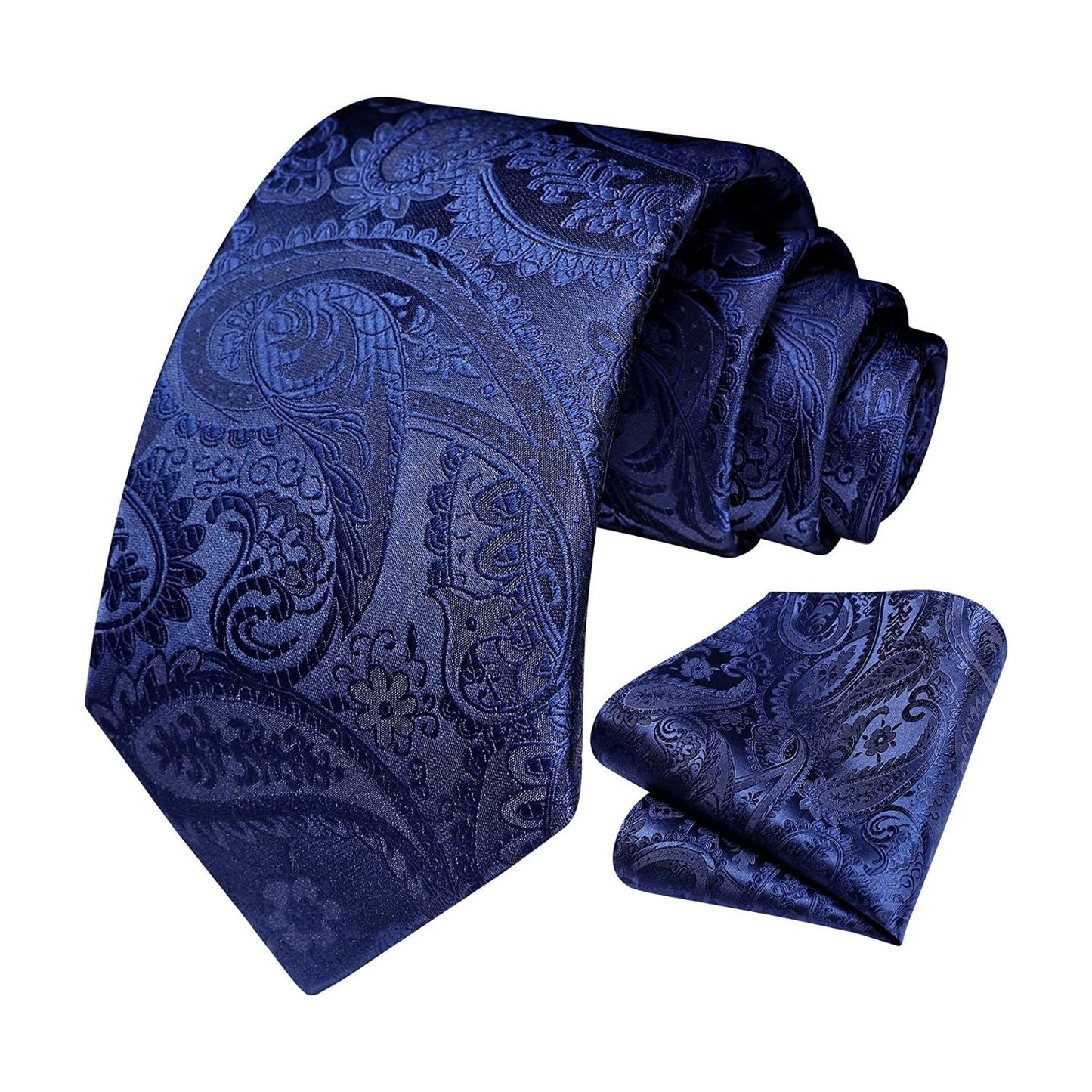 Hisdern Navy Paisley Tie Set For Groomsmen