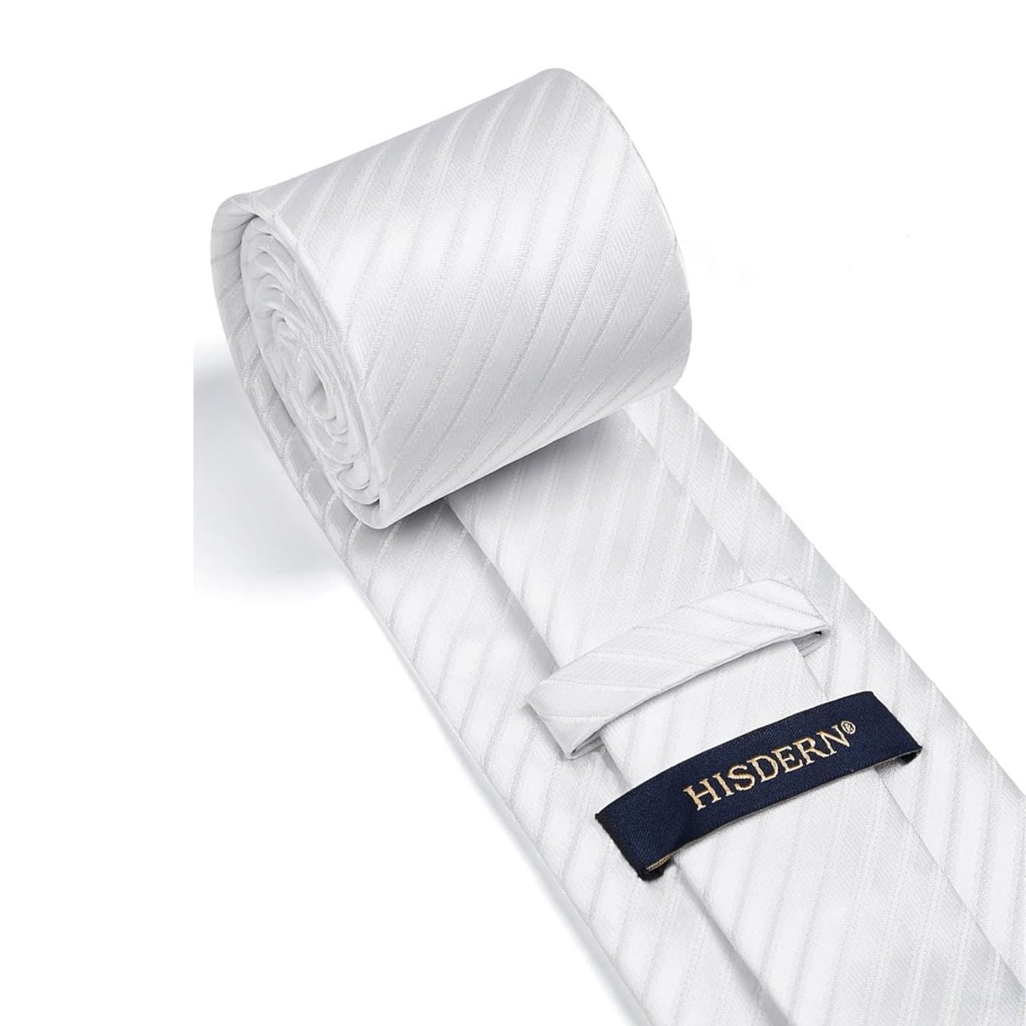 Hisdern White Striped Wedding Accessories Set With Clip