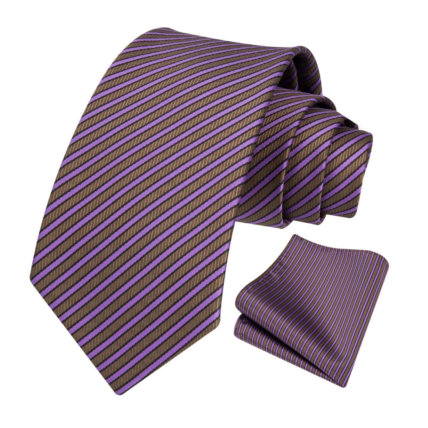 Hisdern Purple Striped Wedding Accessories Set