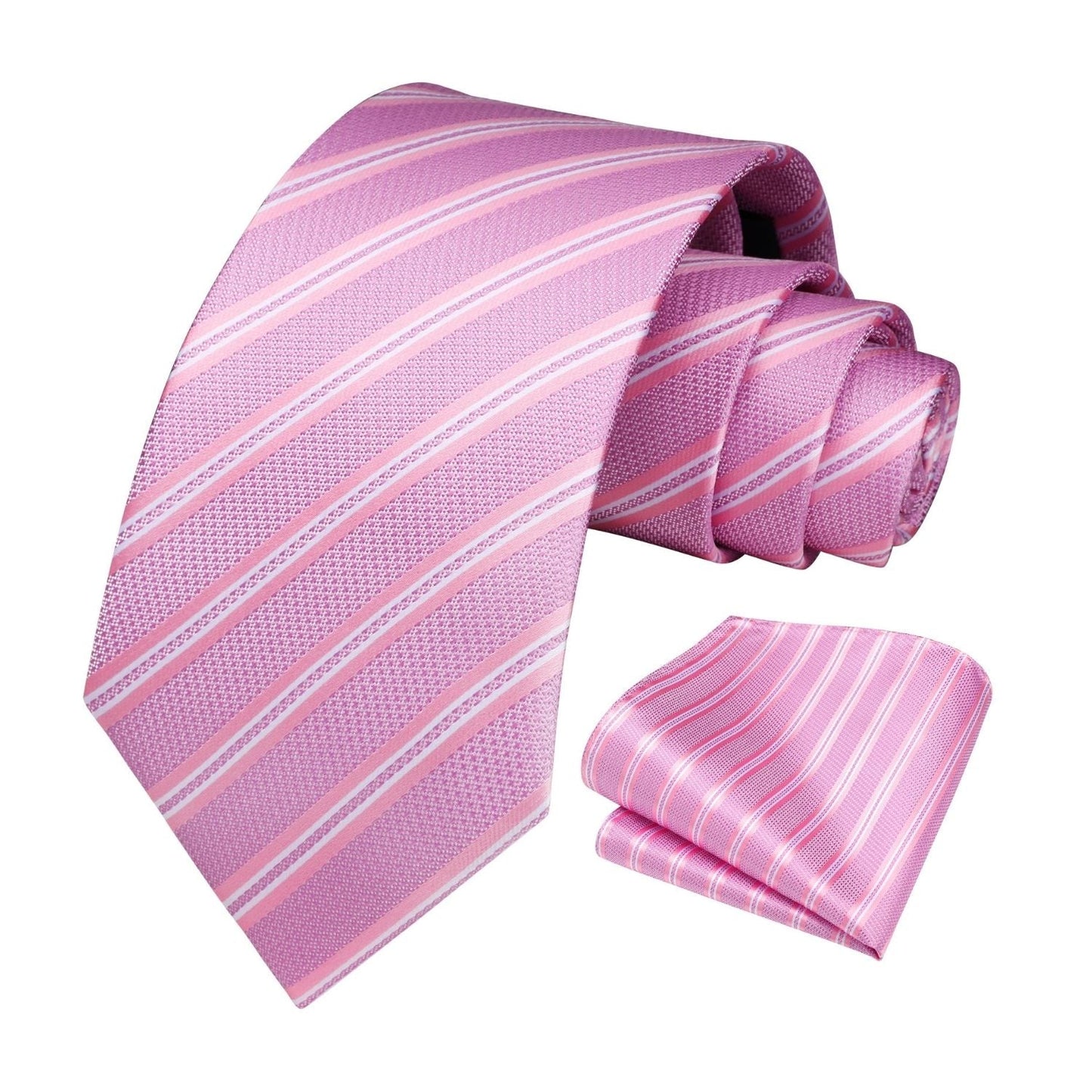Hisdern Pink Striped Wedding Accessories Set