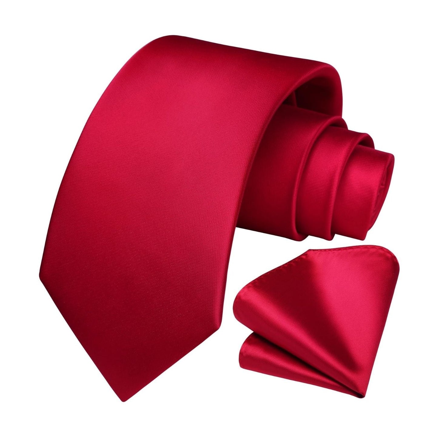 Hisdern Hot Pink Solid Men’s Tie Set for Formal & Wedding