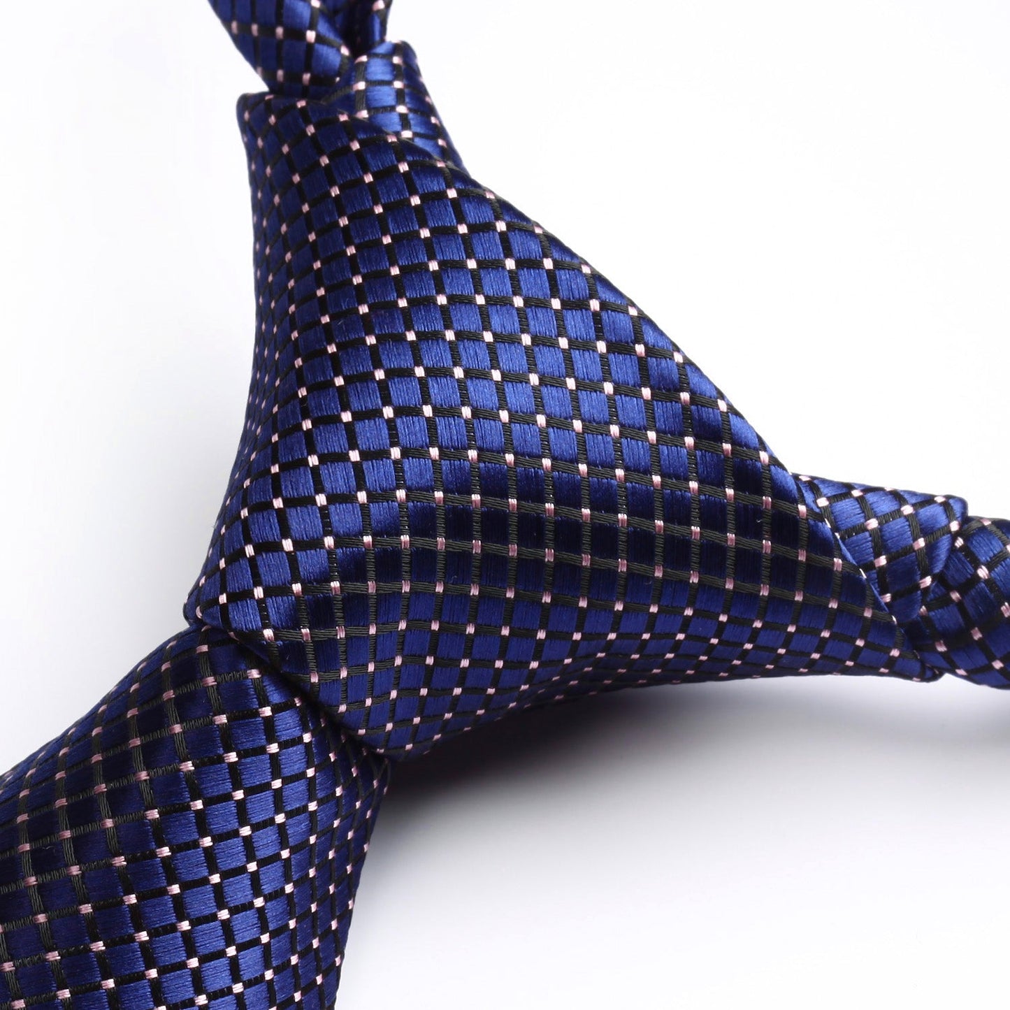 Hisdern Navy Blue Plaid Wedding Accessories Set