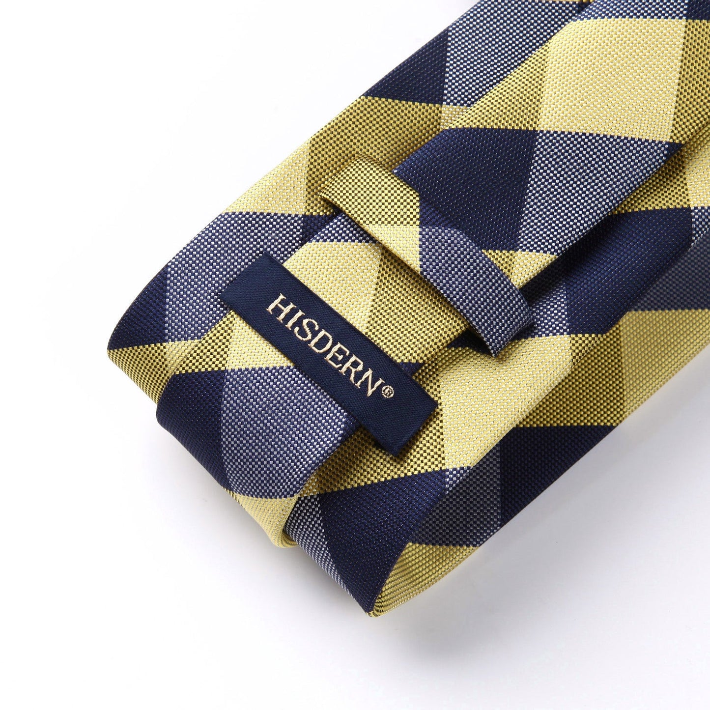 Hisdern Yellow Plaid Business Tie Set
