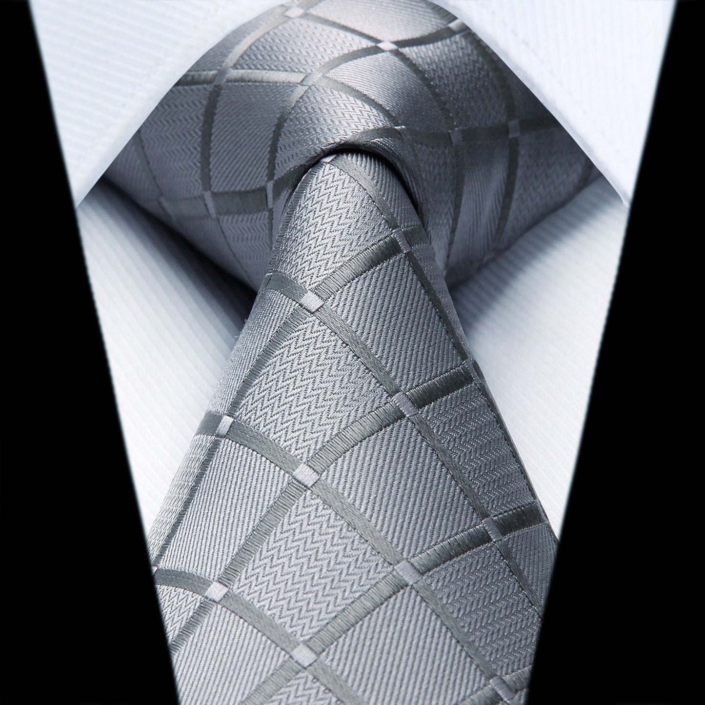 Hisdern Grey Plaid Wedding Accessories Set