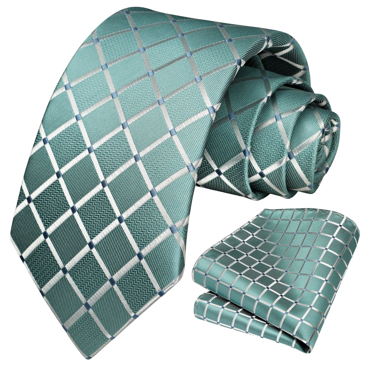 Hisdern Aqua Plaid Wedding Accessories Set