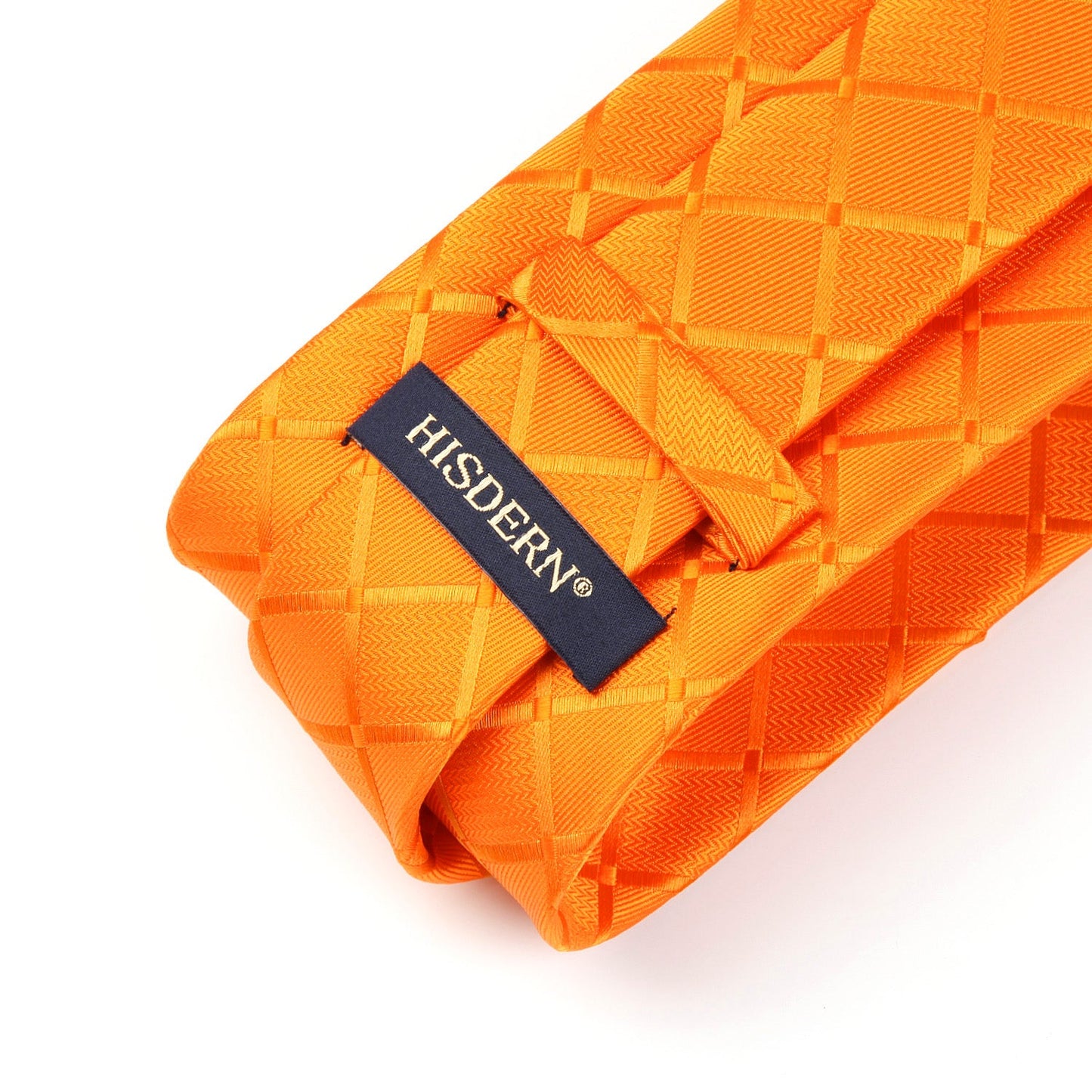 Hisdern Orange Plaid Wedding Accessories Set