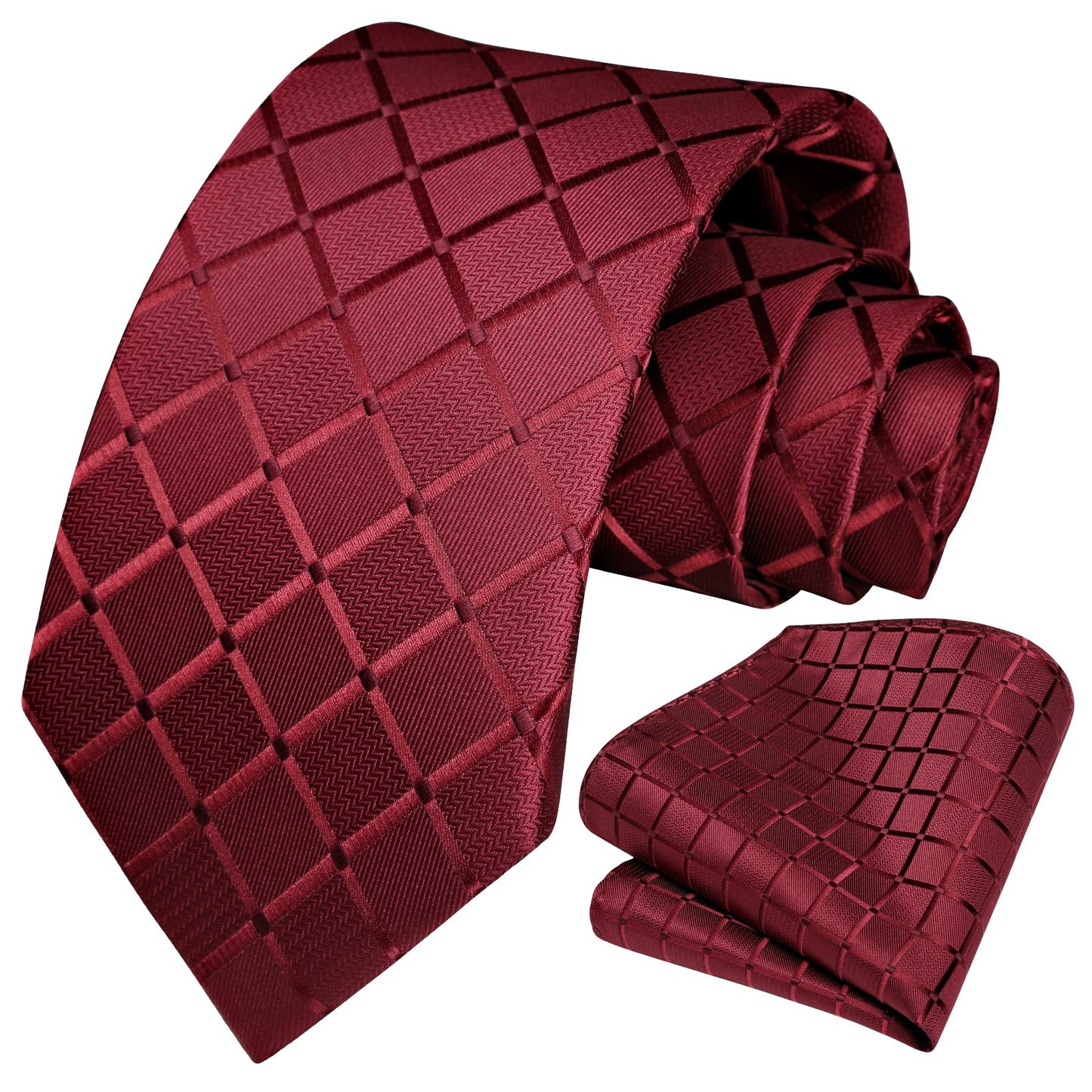 Hisdern Red Plaid Wedding Accessories Set