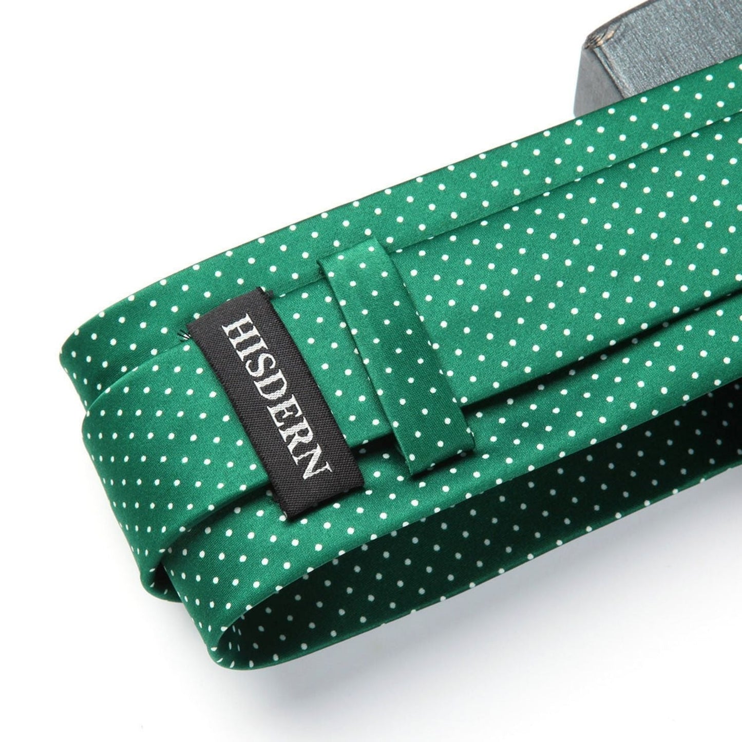 Hisdern Green White Polka Dot Print Tie Set For Formal Events