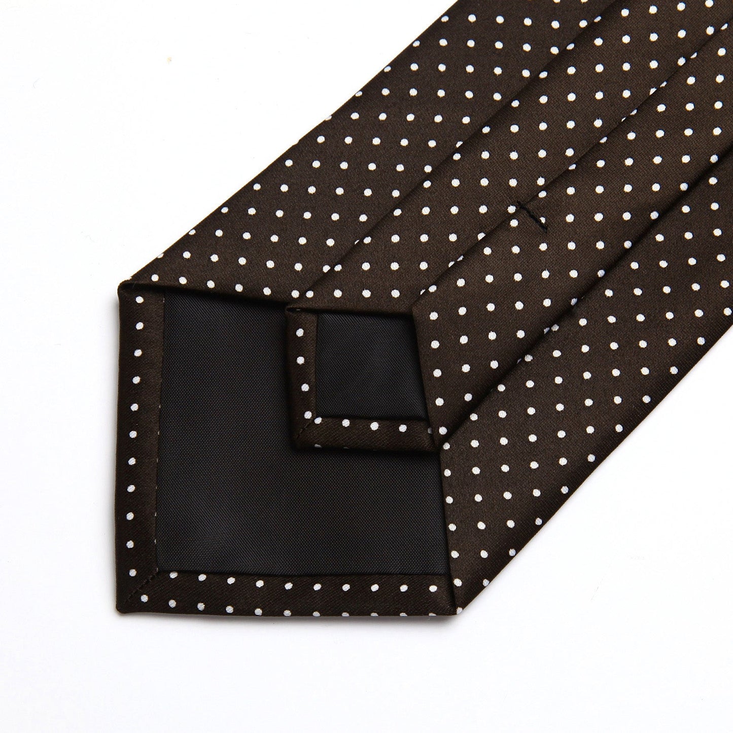 Hisdern Brown Polka Dot Print Tie Set For Formal Events