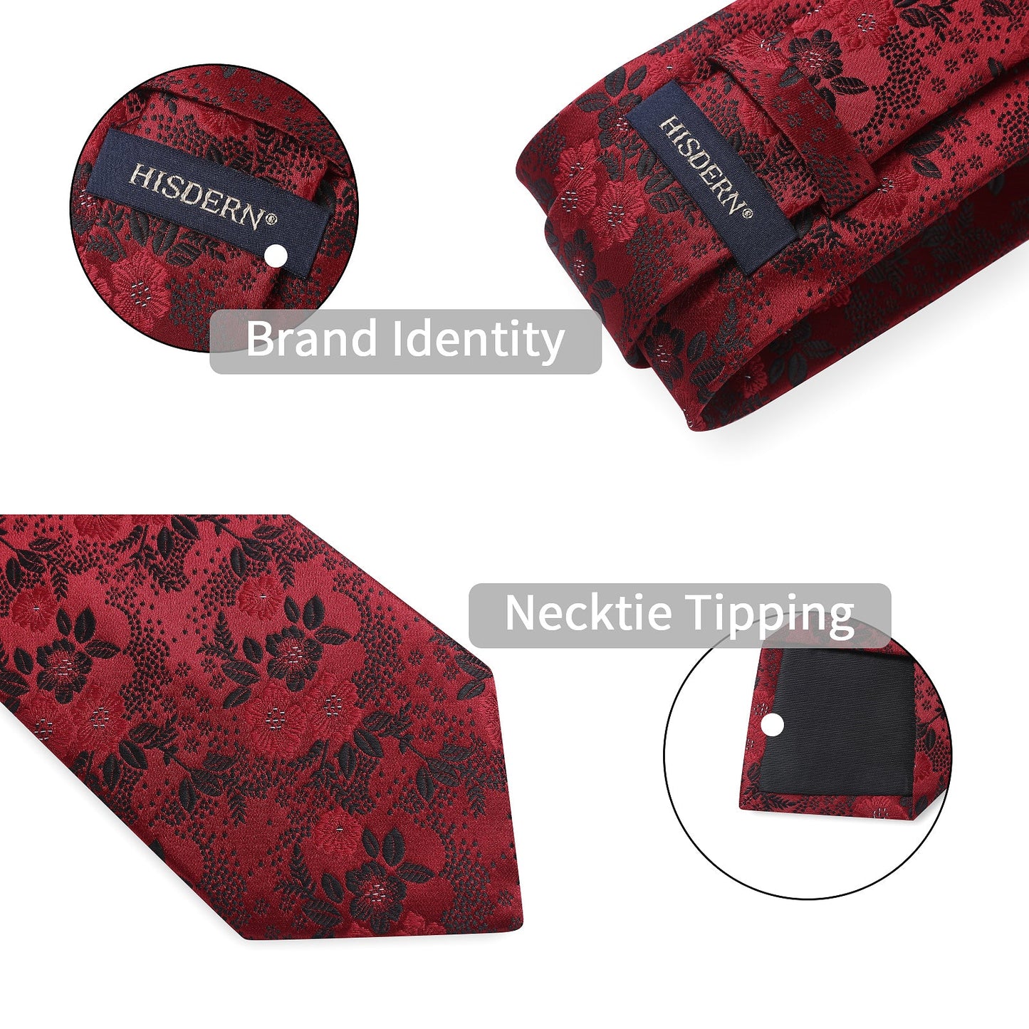 Hisdern Red Floral Wedding Accessories Set