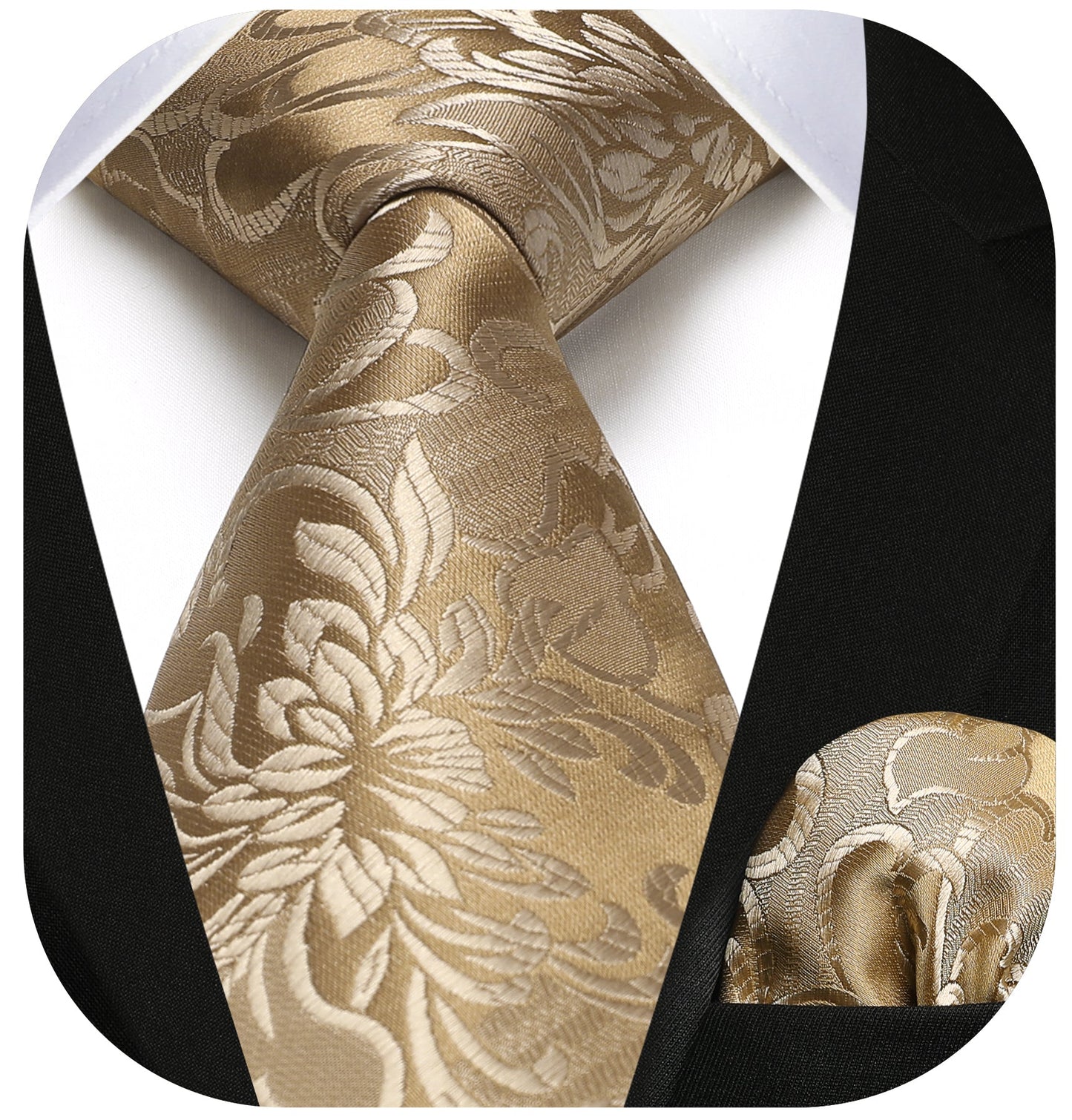 Hisdern Gold Floral Wedding Accessories Set