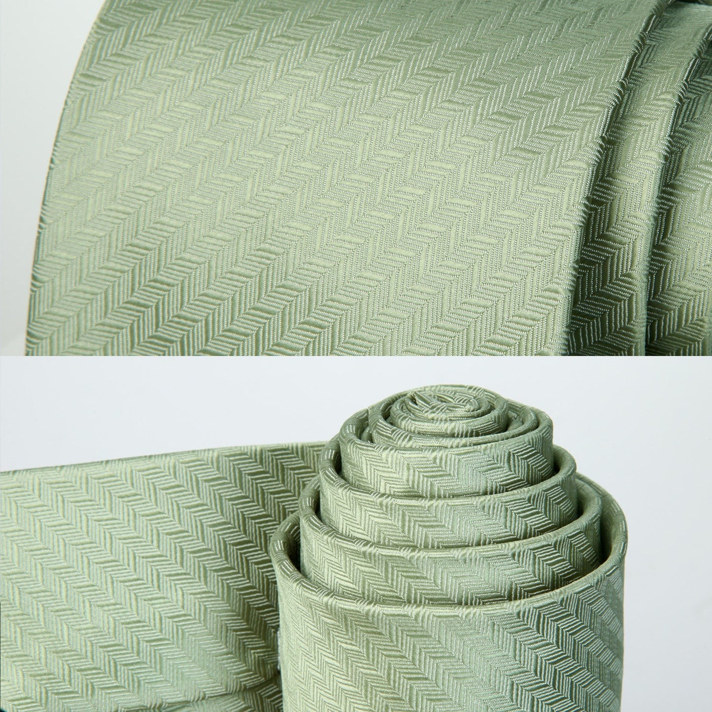 Hisdern Sage Green Houndstooth Business Tie Set