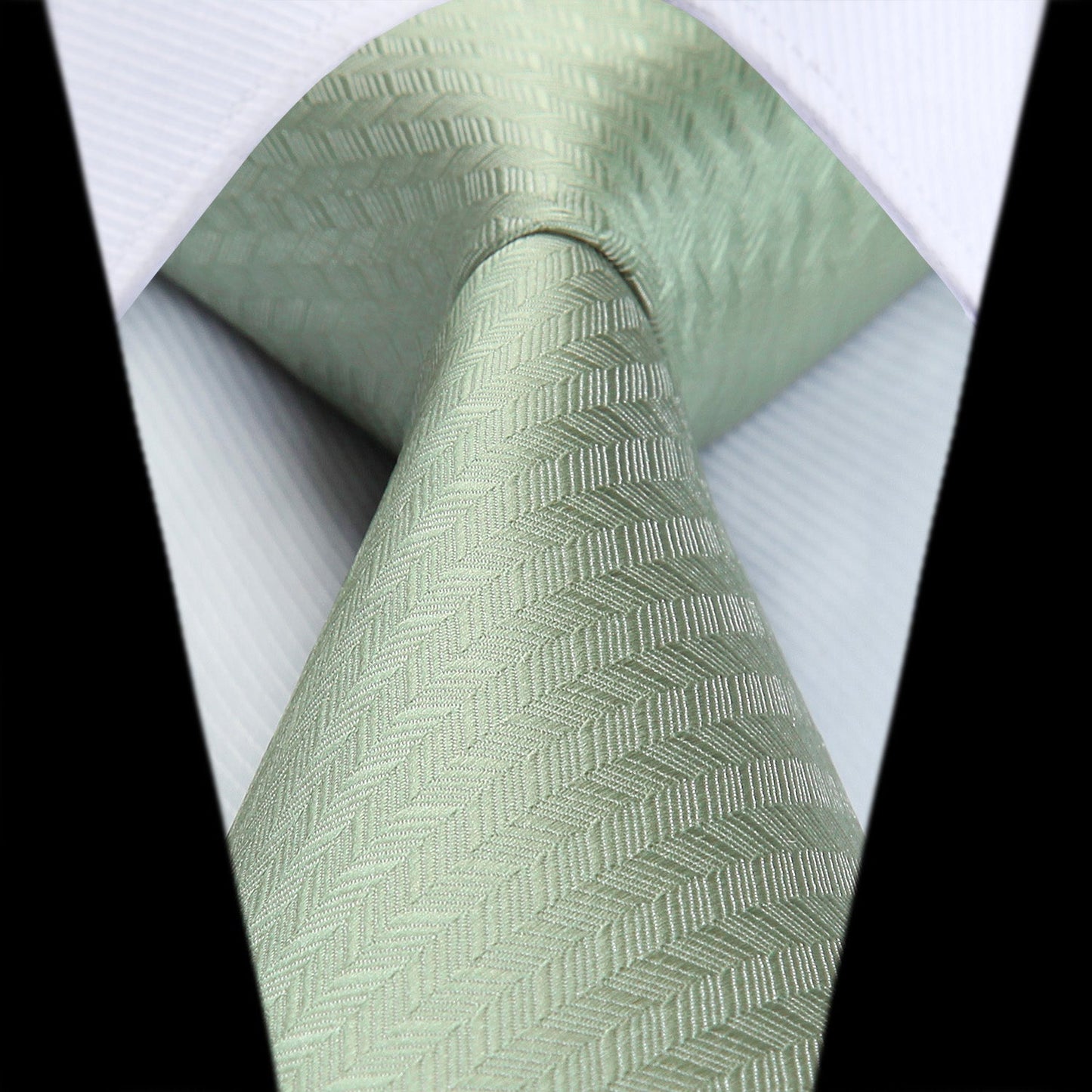 Hisdern Sage Green Houndstooth Business Tie Set