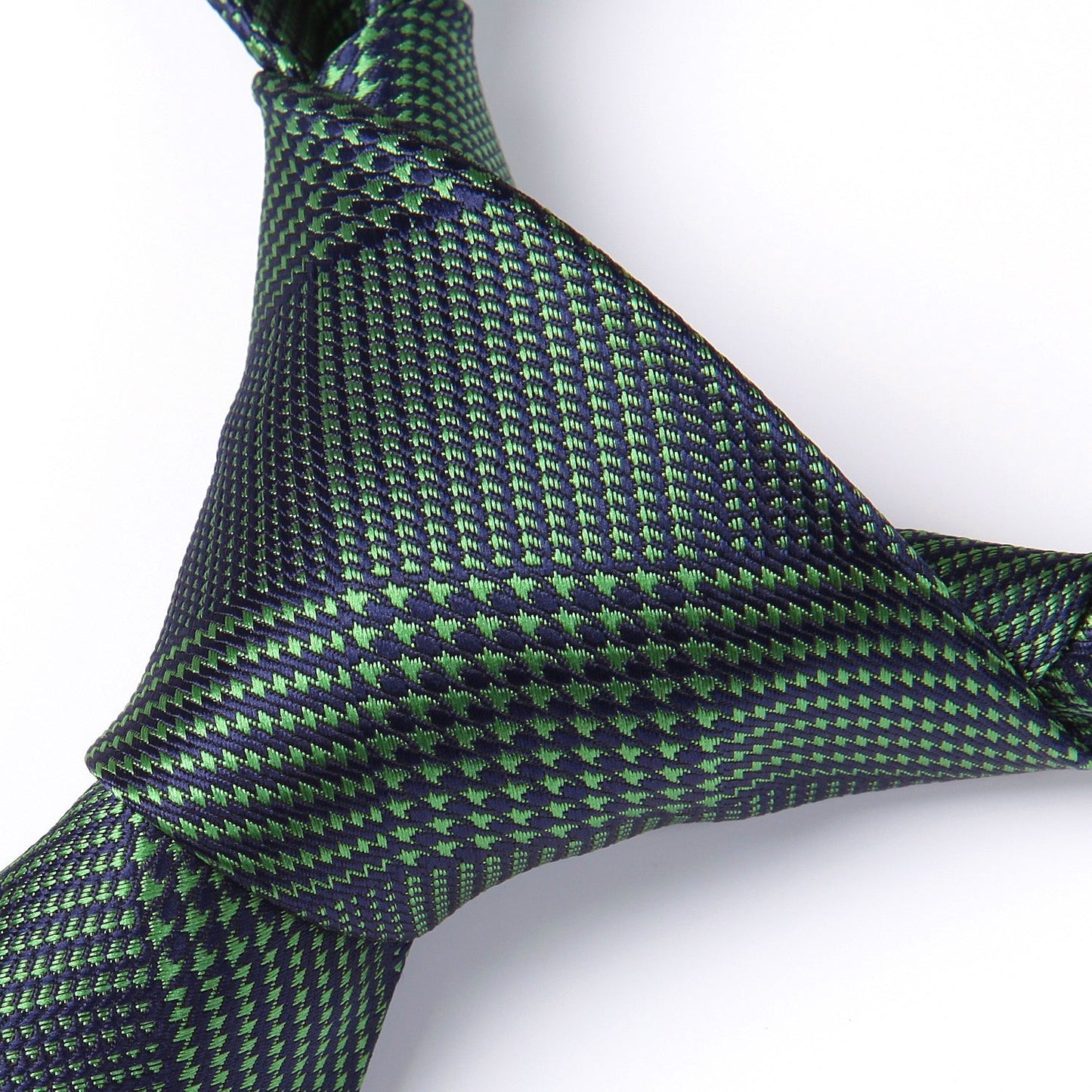 Hisdern Green Navy Blue Plaid Business Tie Set