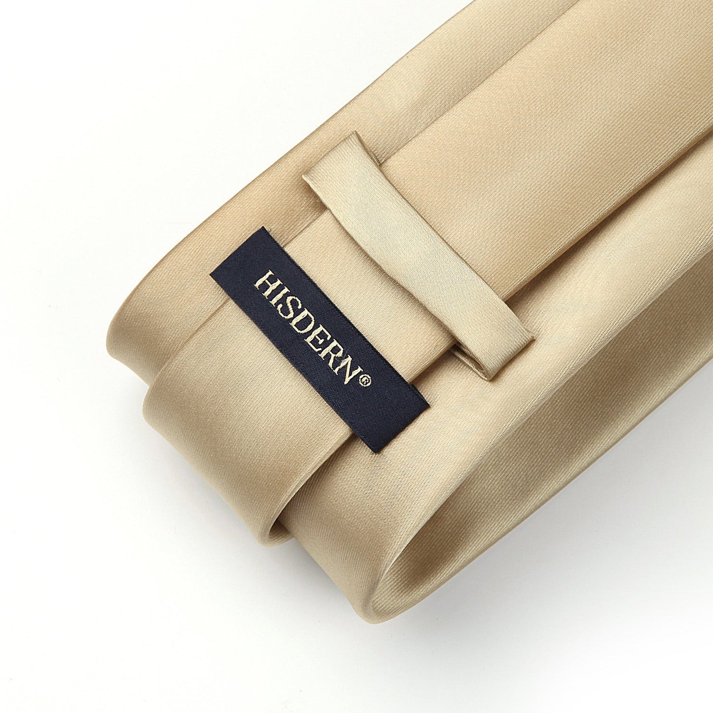 Hisdern Champagne Solid Men’s Tie Set for Formal & Wedding