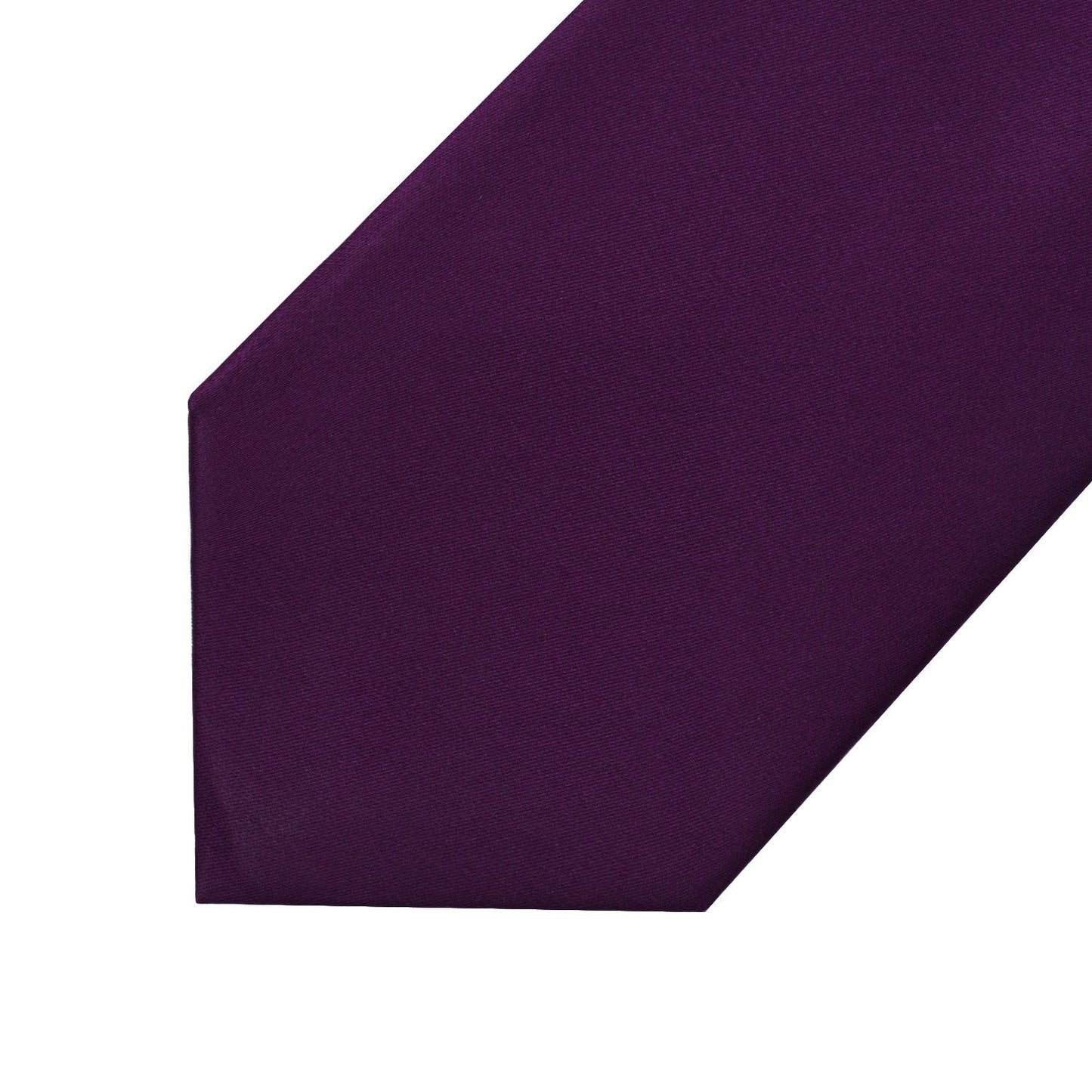 Hisdern Eggplant Purple Solid Men’s Tie Set for Formal & Wedding