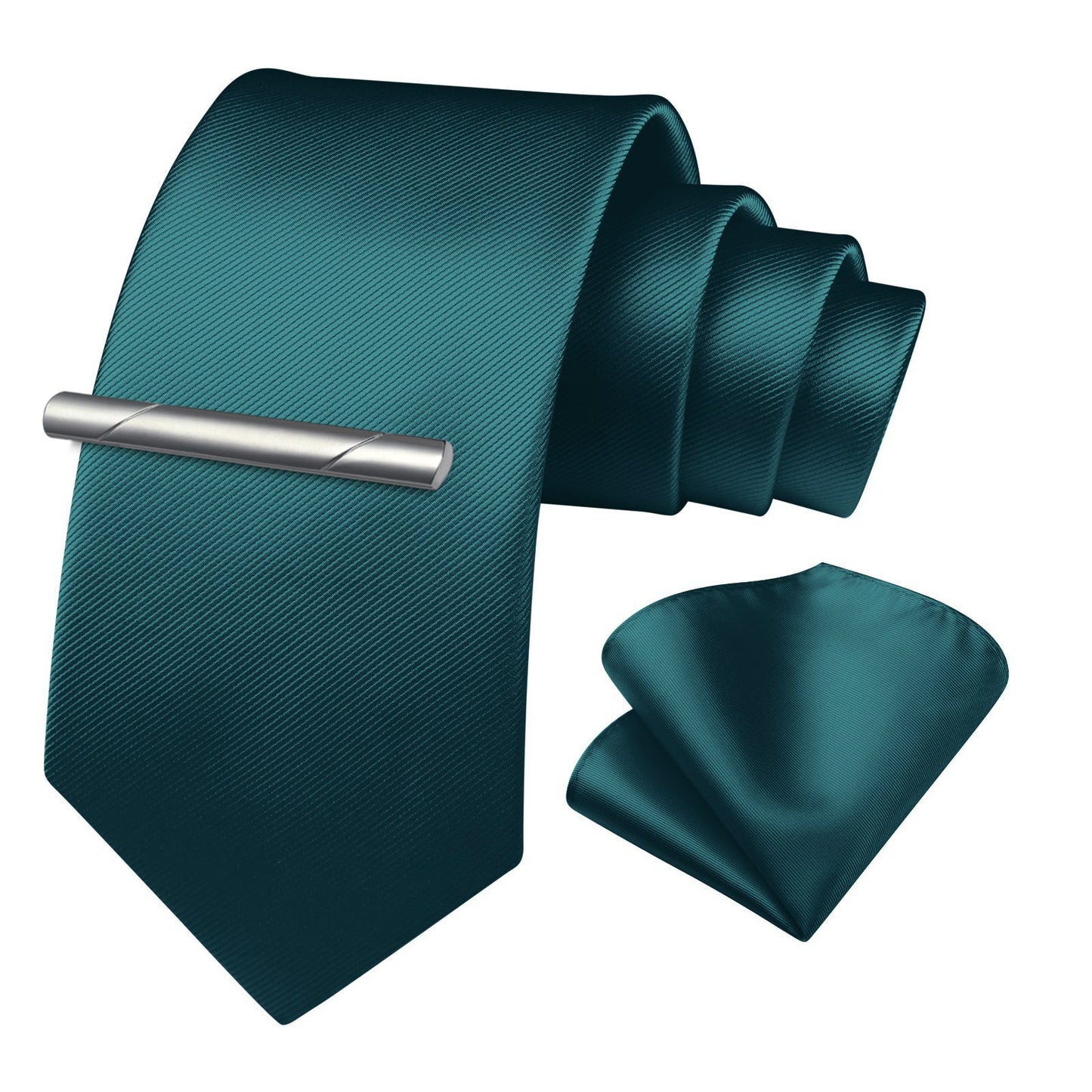 Hisdern Teal Green Solid Wedding Accessories Set With Clip