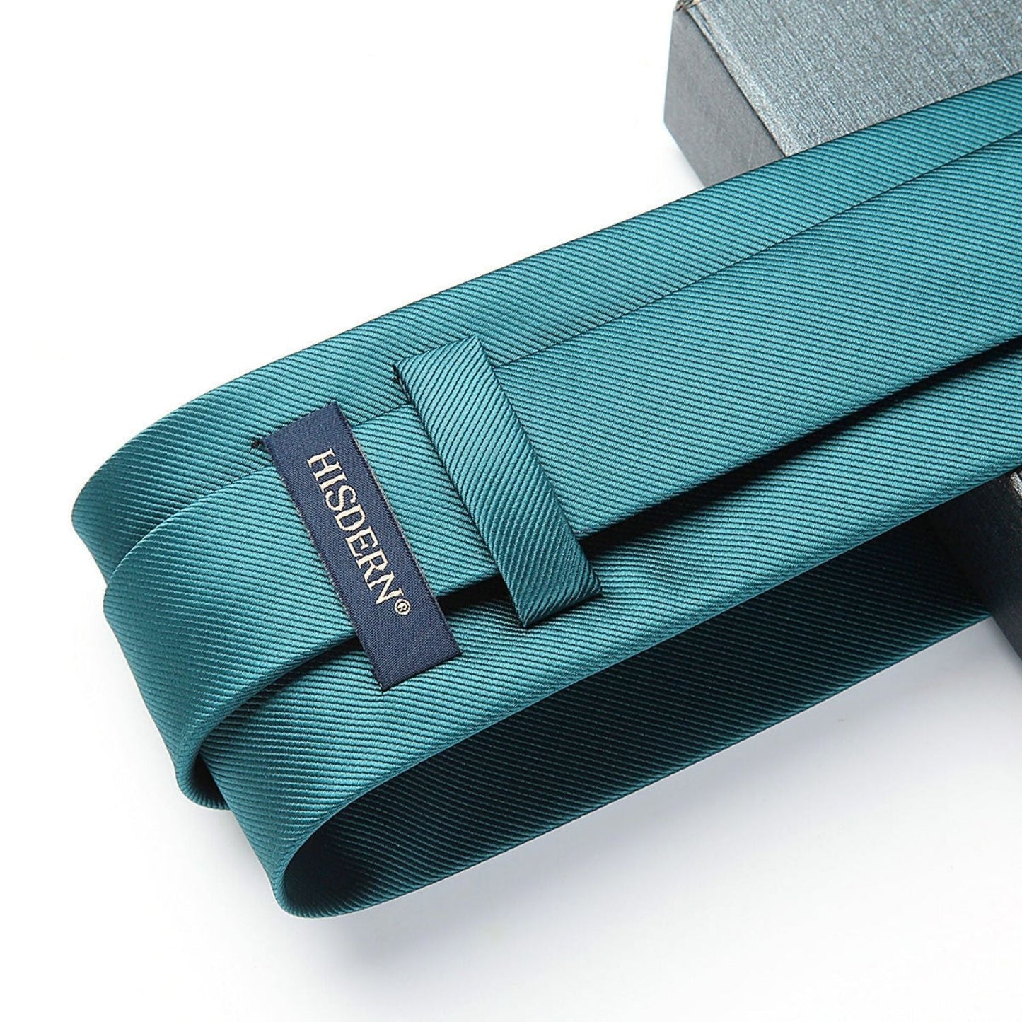 Hisdern Teal Solid Men’s Tie Set for Formal & Wedding