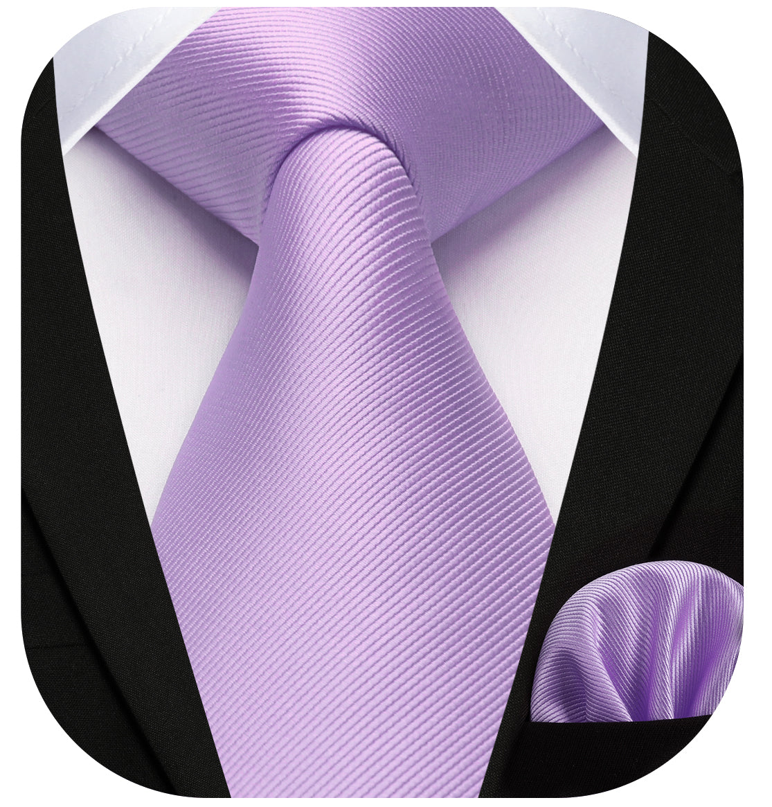 Hisdern Purple lavender Blush Solid Men’s Tie Set for Formal & Wedding