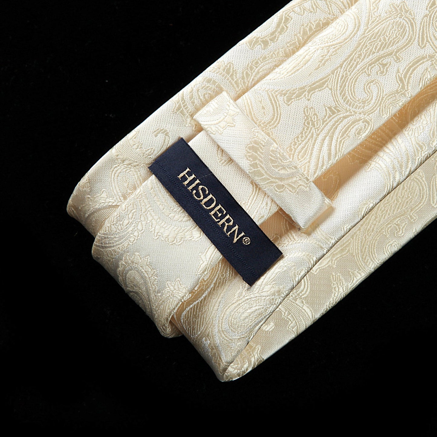 Hisdern Beige Paisley Tie Set For Groomsmen