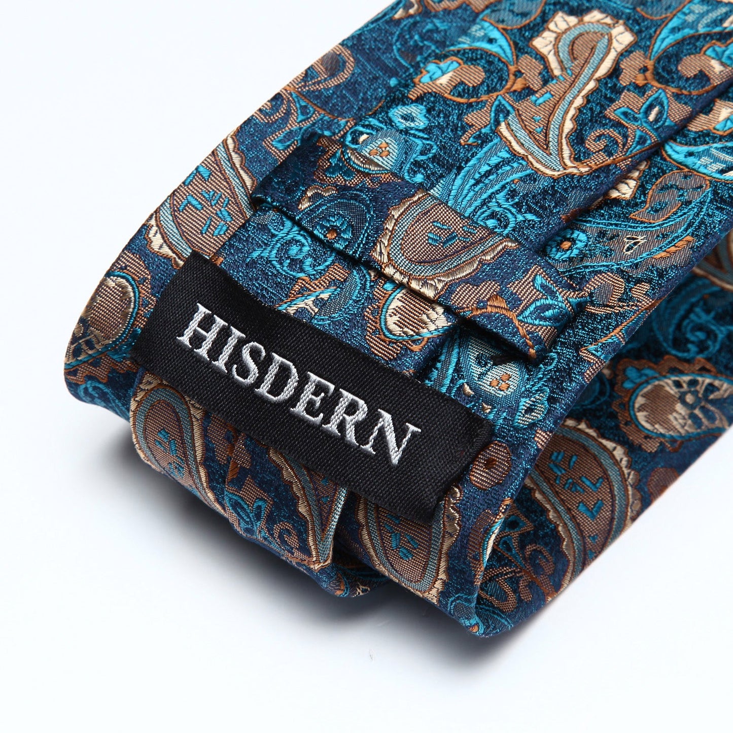 Hisdern Green Gold Paisley Tie Set For Groomsmen